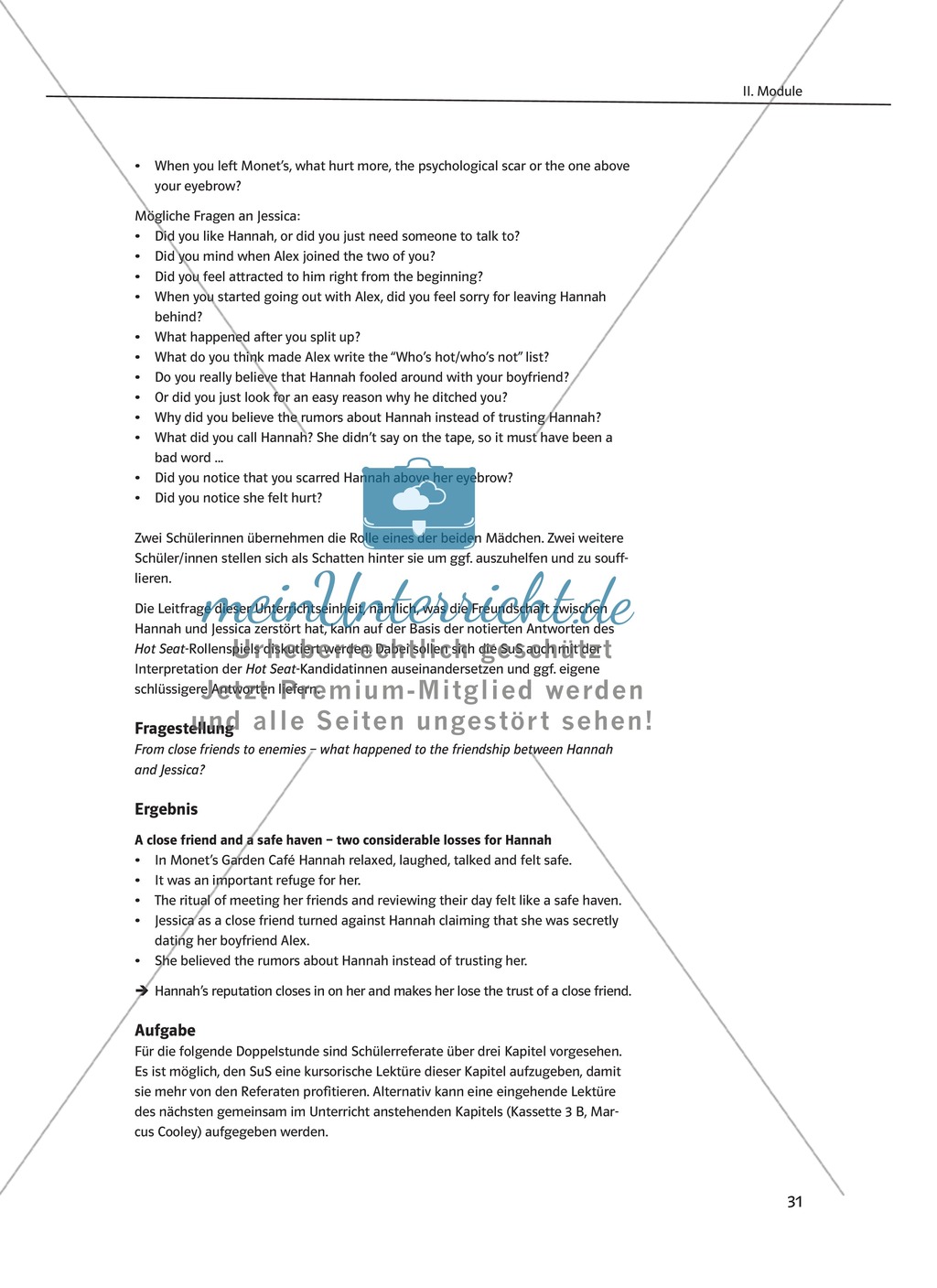 While-Reading Activities: Lernziele + Methoden + Aufgaben + Kopiervorlagen + Klausurvorschläge + Lösungen Preview 12