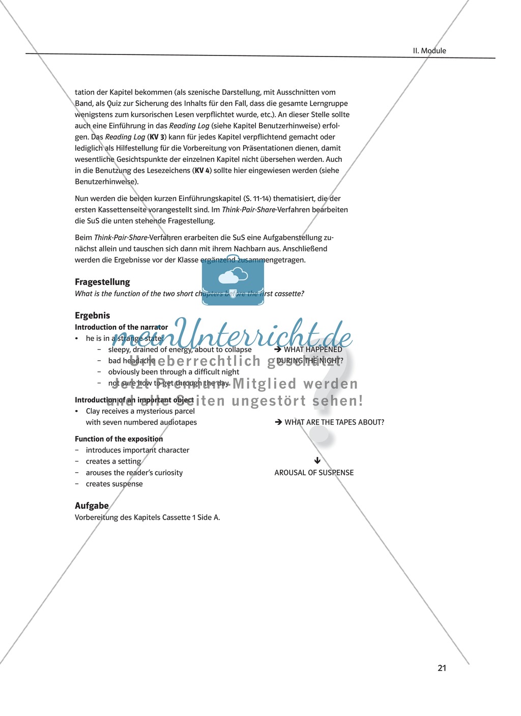 While-Reading Activities: Lernziele + Methoden + Aufgaben + Kopiervorlagen + Klausurvorschläge + Lösungen Preview 2