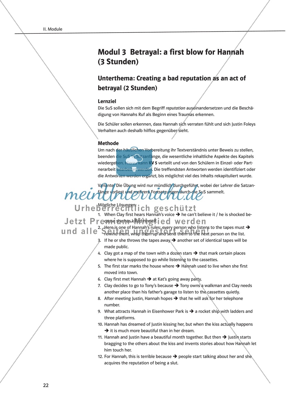 While-Reading Activities: Lernziele + Methoden + Aufgaben + Kopiervorlagen + Klausurvorschläge + Lösungen Preview 3