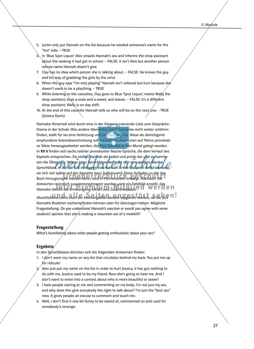 While-Reading Activities: Lernziele + Methoden + Aufgaben + Kopiervorlagen + Klausurvorschläge + Lösungen Preview 8