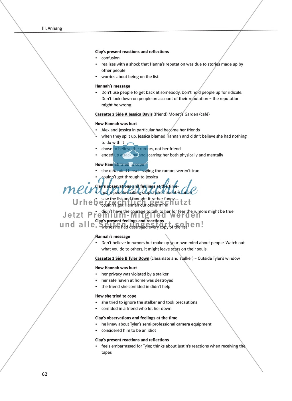 Post-reading activities: Lernziele + Methoden + Aufgaben + Kopiervorlagen + Lösungen Preview 10