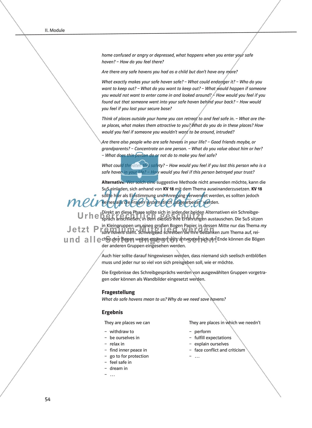 Post-reading activities: Lernziele + Methoden + Aufgaben + Kopiervorlagen + Lösungen Preview 2