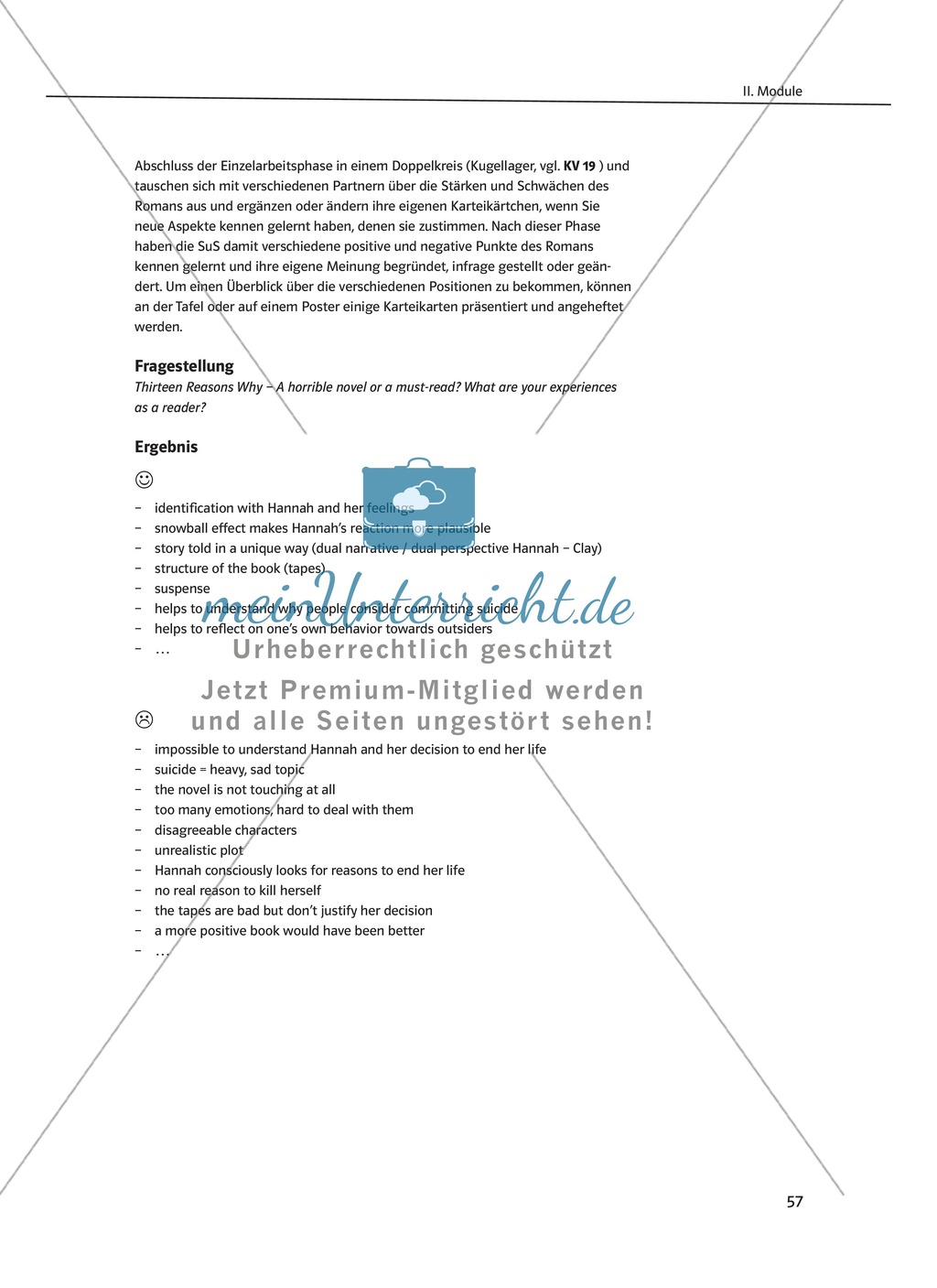 Post-reading activities: Lernziele + Methoden + Aufgaben + Kopiervorlagen + Lösungen Preview 5