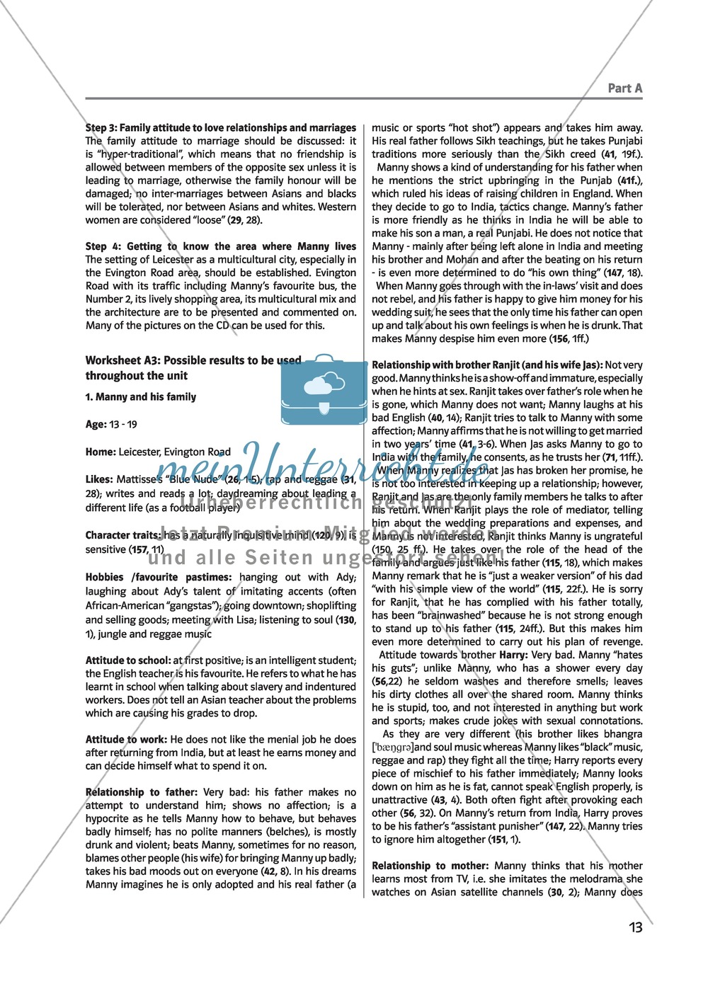 (Un)arranged marriage - While-reading activites: Lesson 2 to 12 - Manny and his family and friends, arranged marriages and Manny's development in India Preview 2