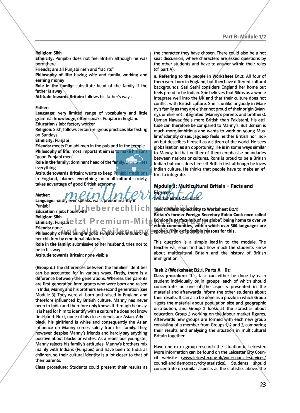 (Un)arranged marriage - Themen für die Oberstufe: Personal and cultural identity in general and in reference to the novel Preview 2