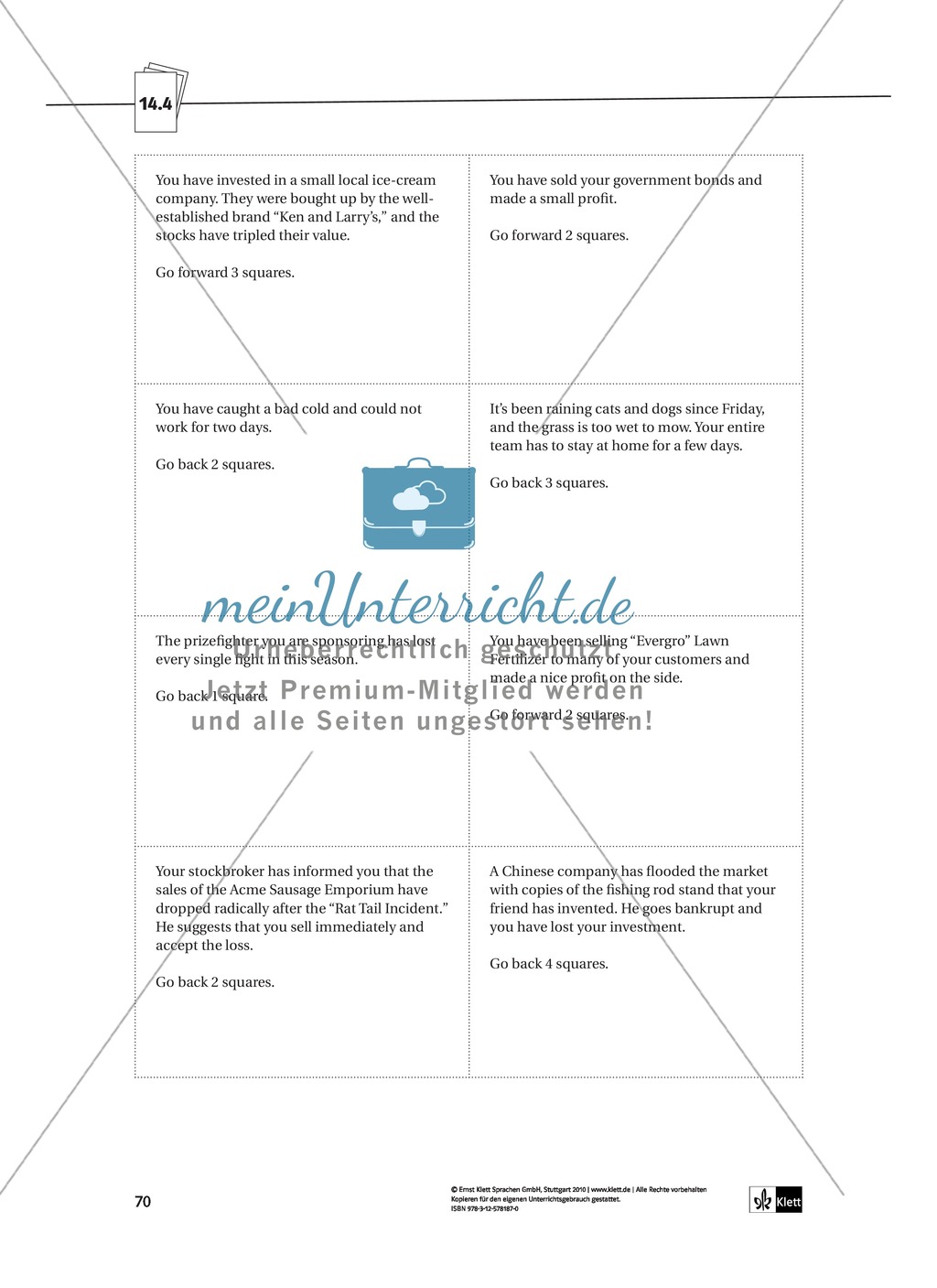 Pre-reading Phase: Lernziele + Kopiervorlagen + Lösungen Preview 22