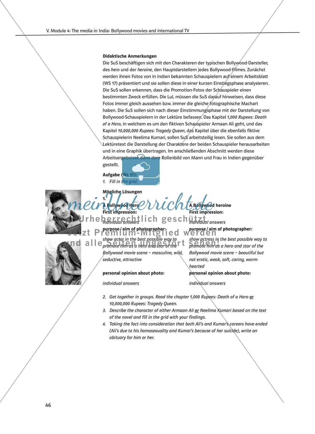 The media in India: Bollywood movies and international TV: Sachanalyse + Lernziele + Unterrichtseinheiten + Kopiervorlagen Preview 5