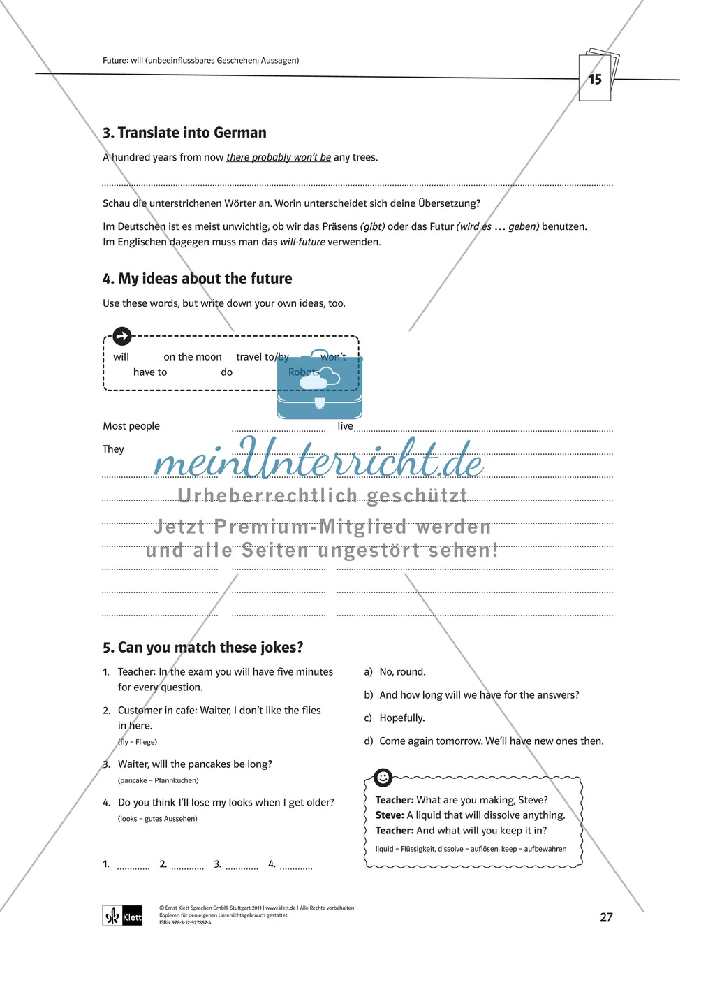 Arbeitsblätter für einen kommunikativen Grammatikunterricht: Future Preview 4