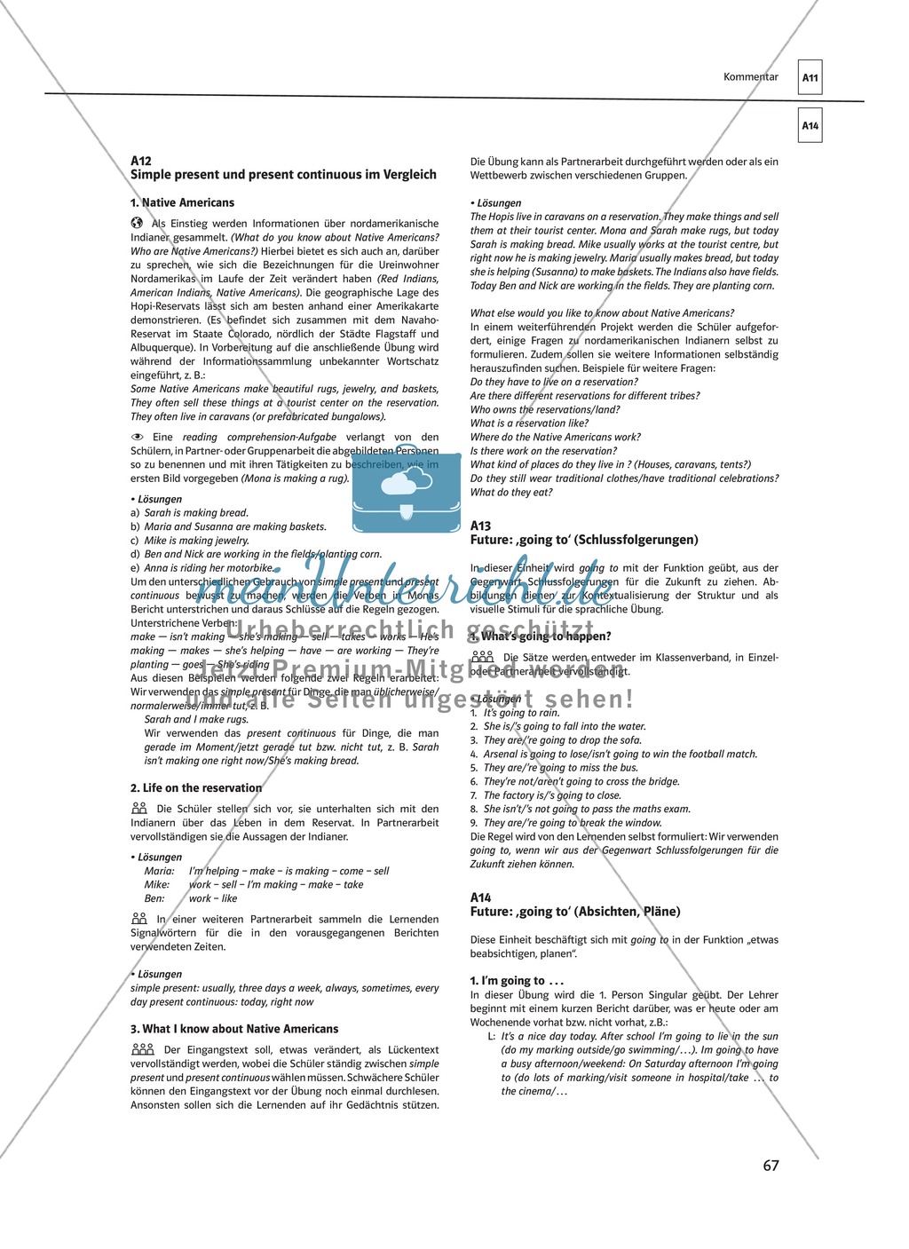 Arbeitsblätter für einen kommunikativen Grammatikunterricht: Future Preview 7