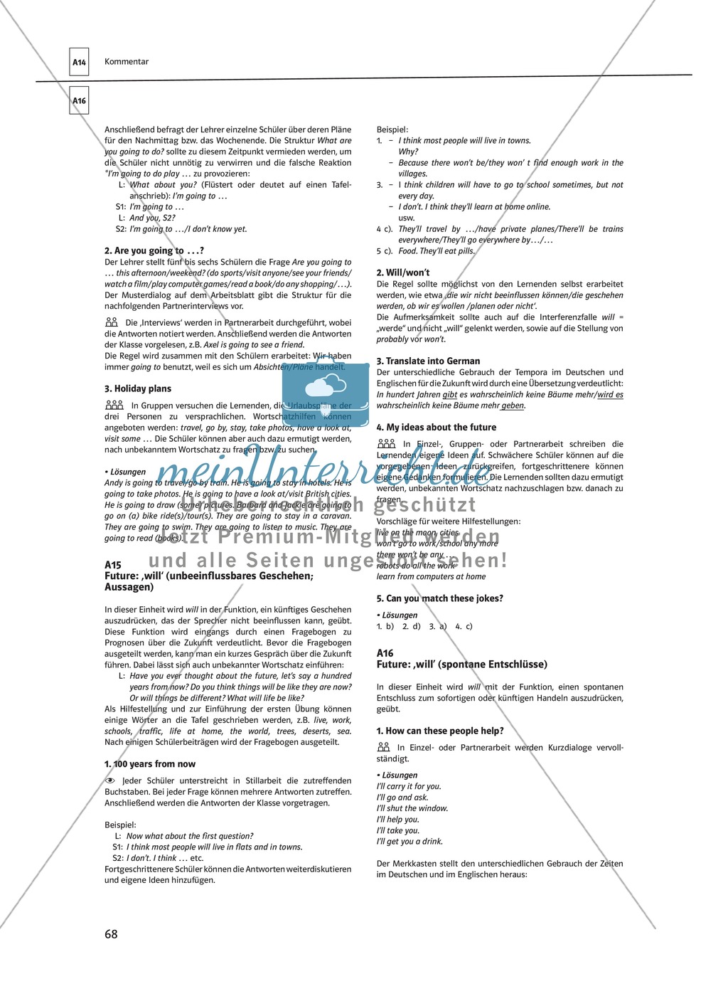 Arbeitsblätter für einen kommunikativen Grammatikunterricht: Future Preview 8
