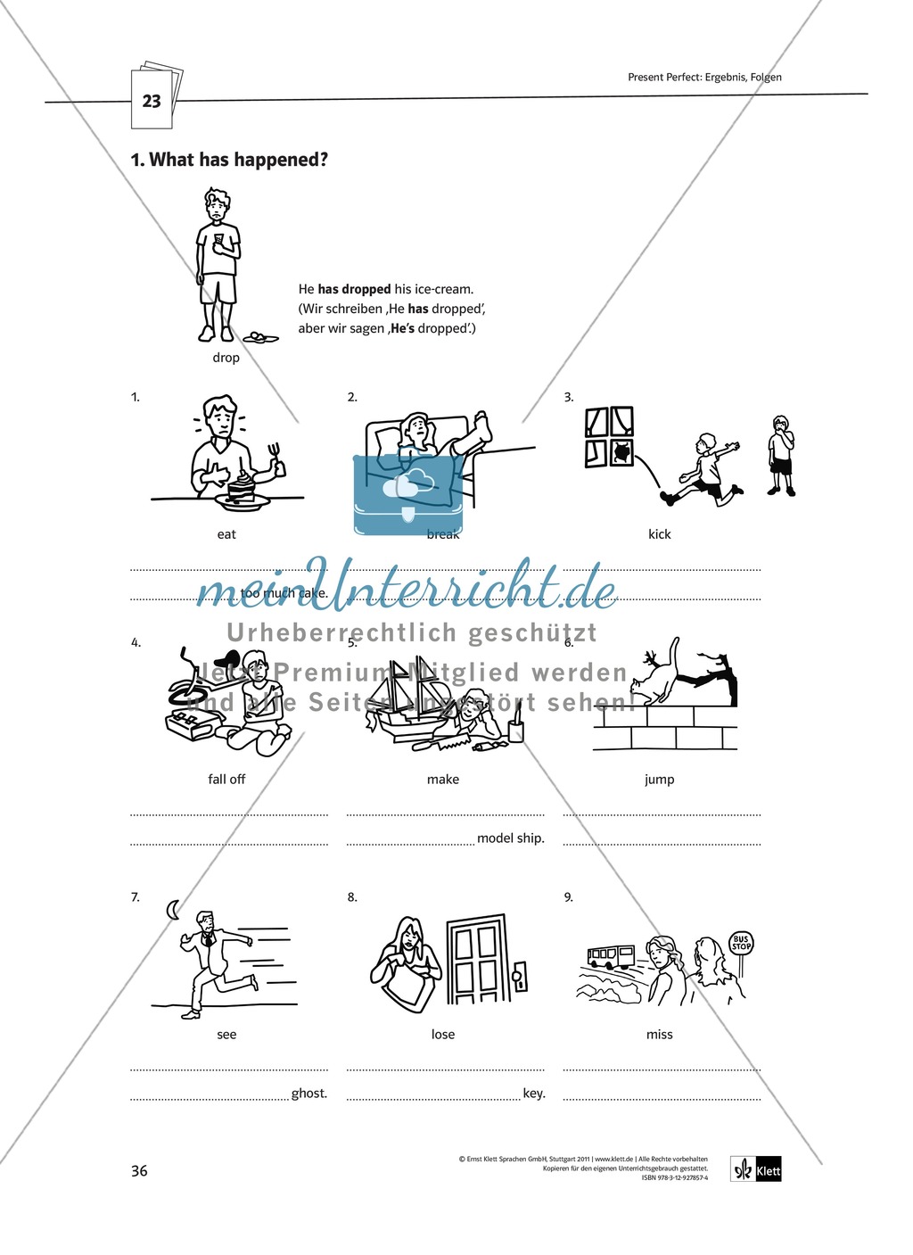 Arbeitsblätter für einen kommunikativen Grammatikunterricht: Present perfect Preview 1
