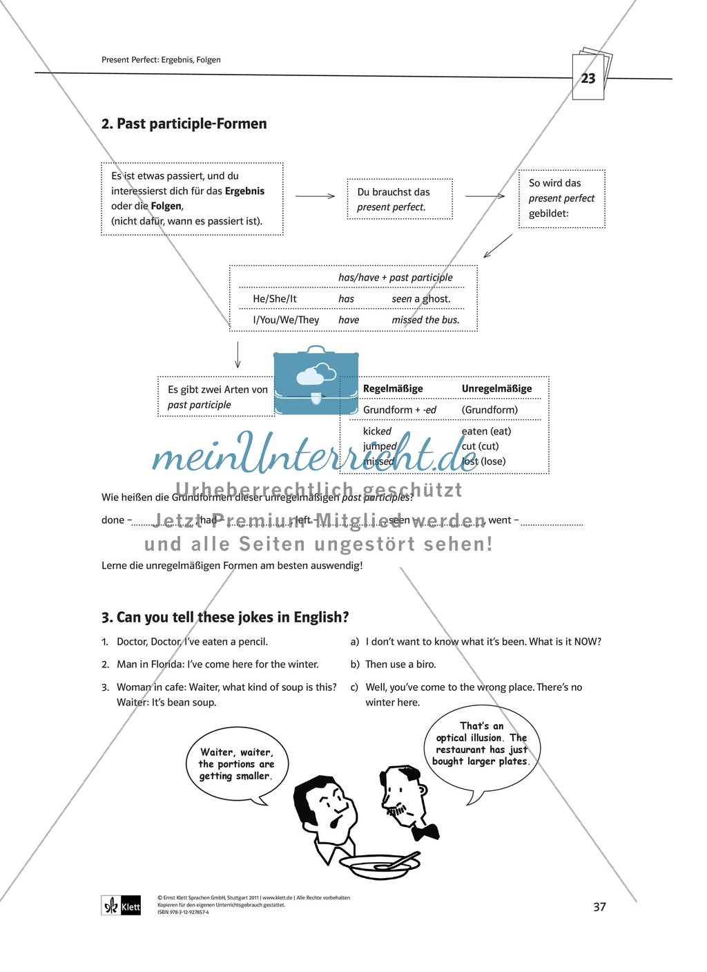 Arbeitsblätter für einen kommunikativen Grammatikunterricht: Present perfect Preview 2