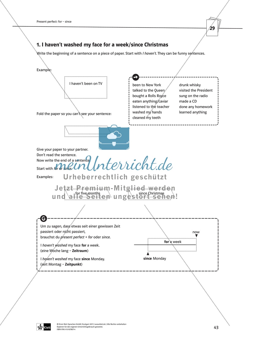 Arbeitsblätter für einen kommunikativen Grammatikunterricht: Present perfect Preview 8