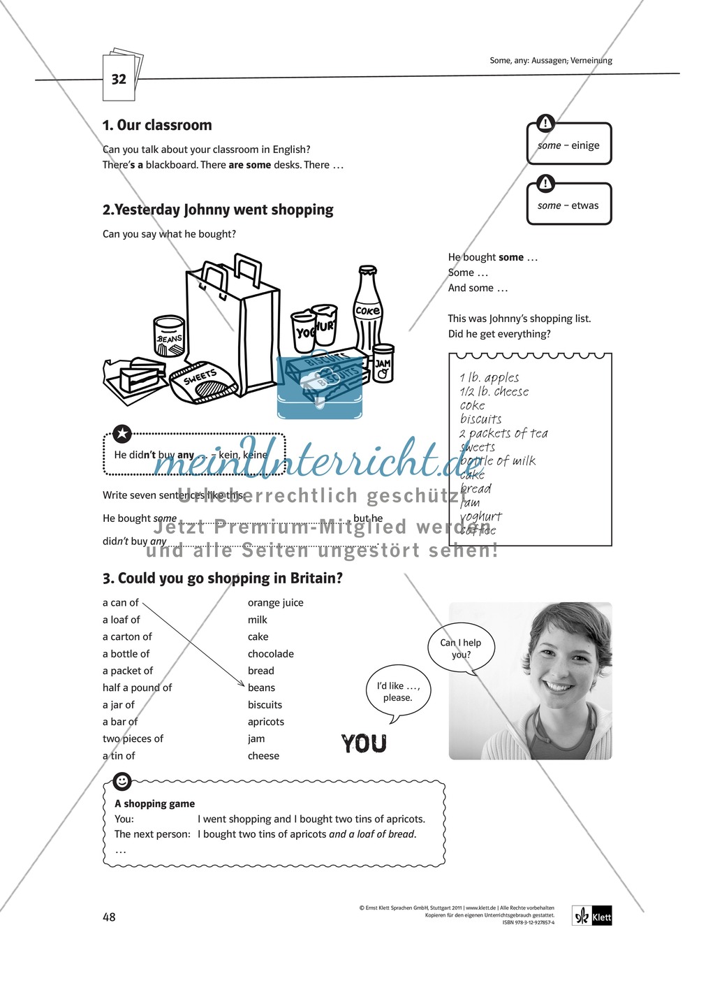 Arbeitsblätter für einen kommunikativen Grammatikunterricht: Mengenangaben Preview 1