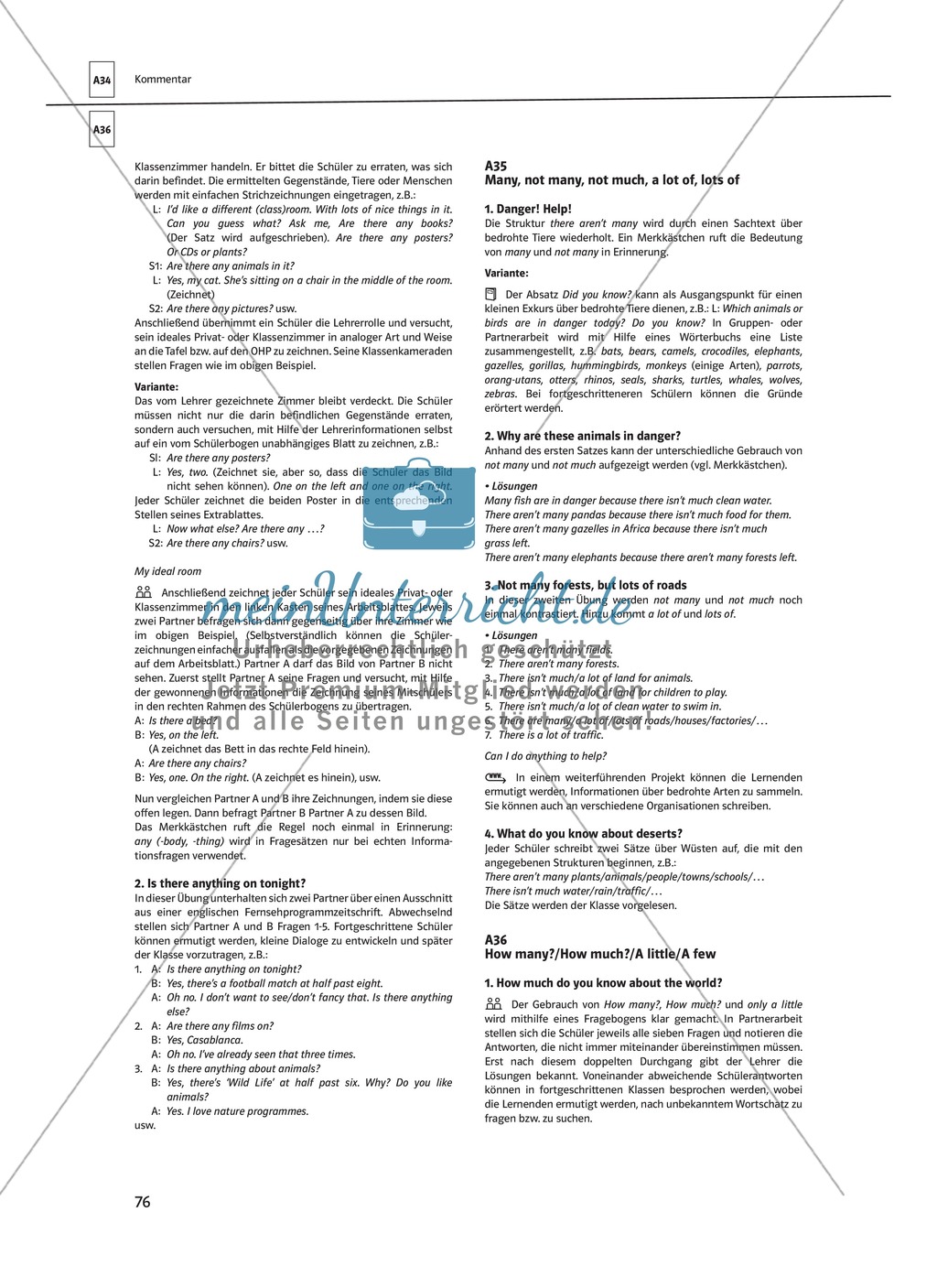 Arbeitsblätter für einen kommunikativen Grammatikunterricht: Mengenangaben Preview 7