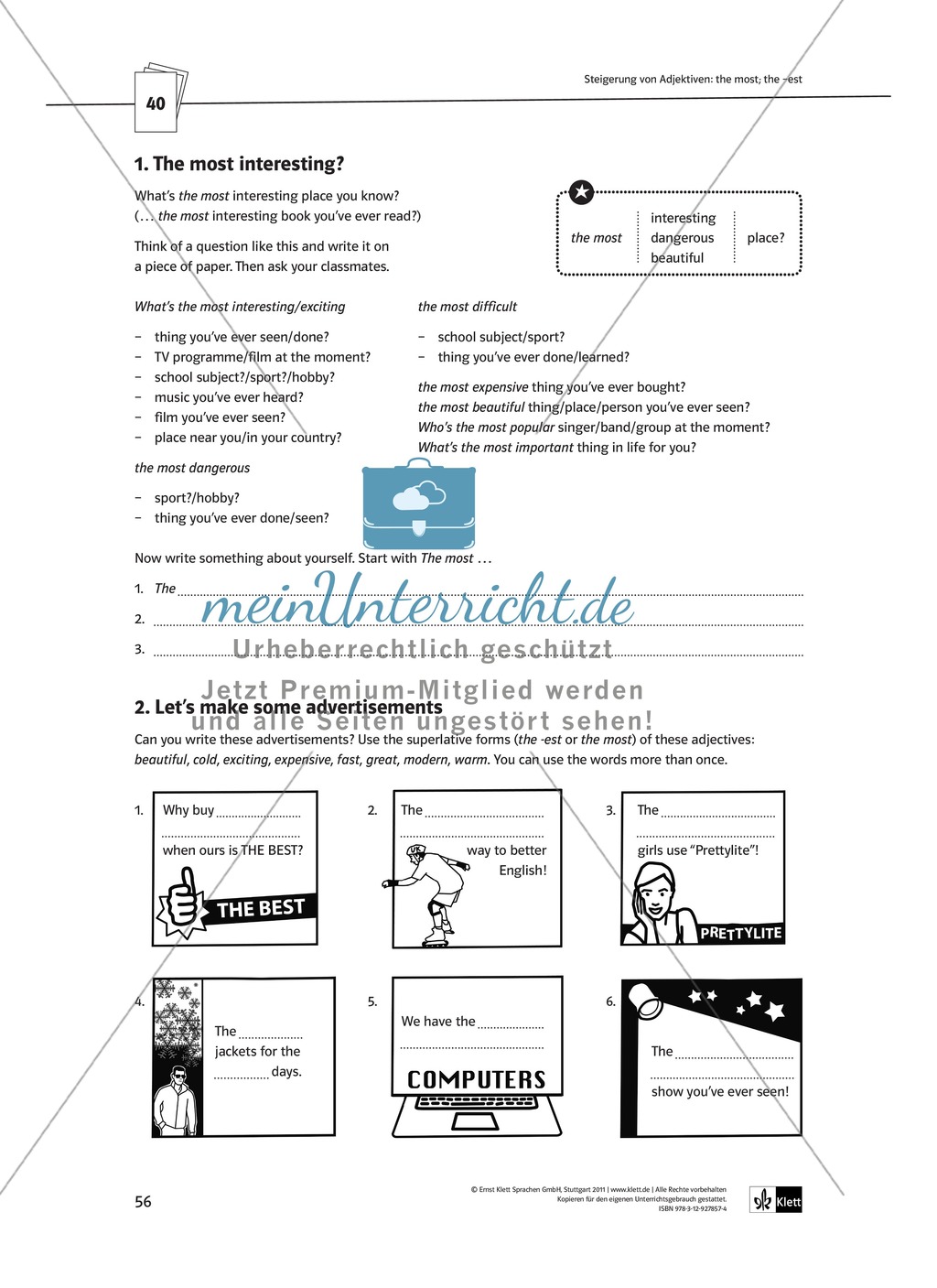 Arbeitsblätter für einen kommunikativen Grammatikunterricht: Steigerung von Adjektiven Preview 4
