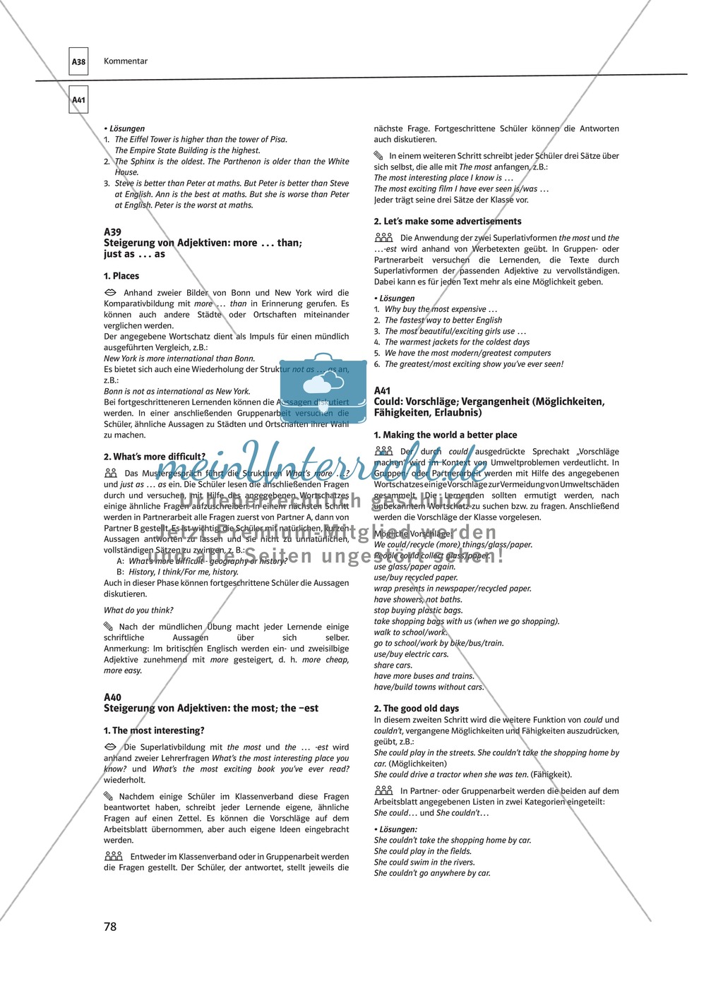 Arbeitsblätter für einen kommunikativen Grammatikunterricht: Steigerung von Adjektiven Preview 6