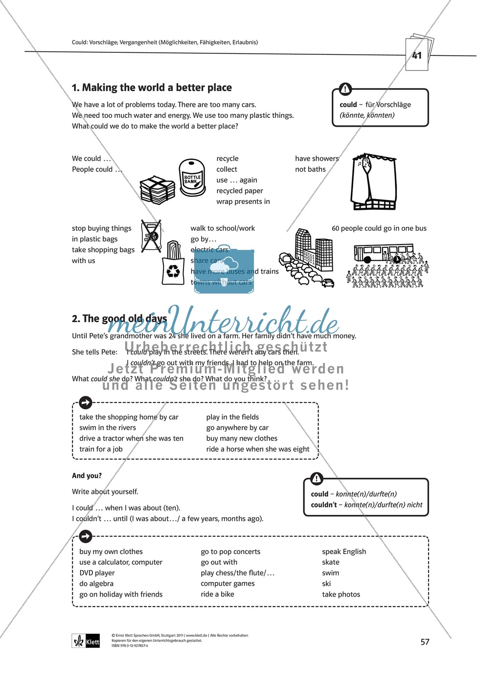 Arbeitsblätter für einen kommunikativen Grammatikunterricht: Modale Hilfsverben Preview 1