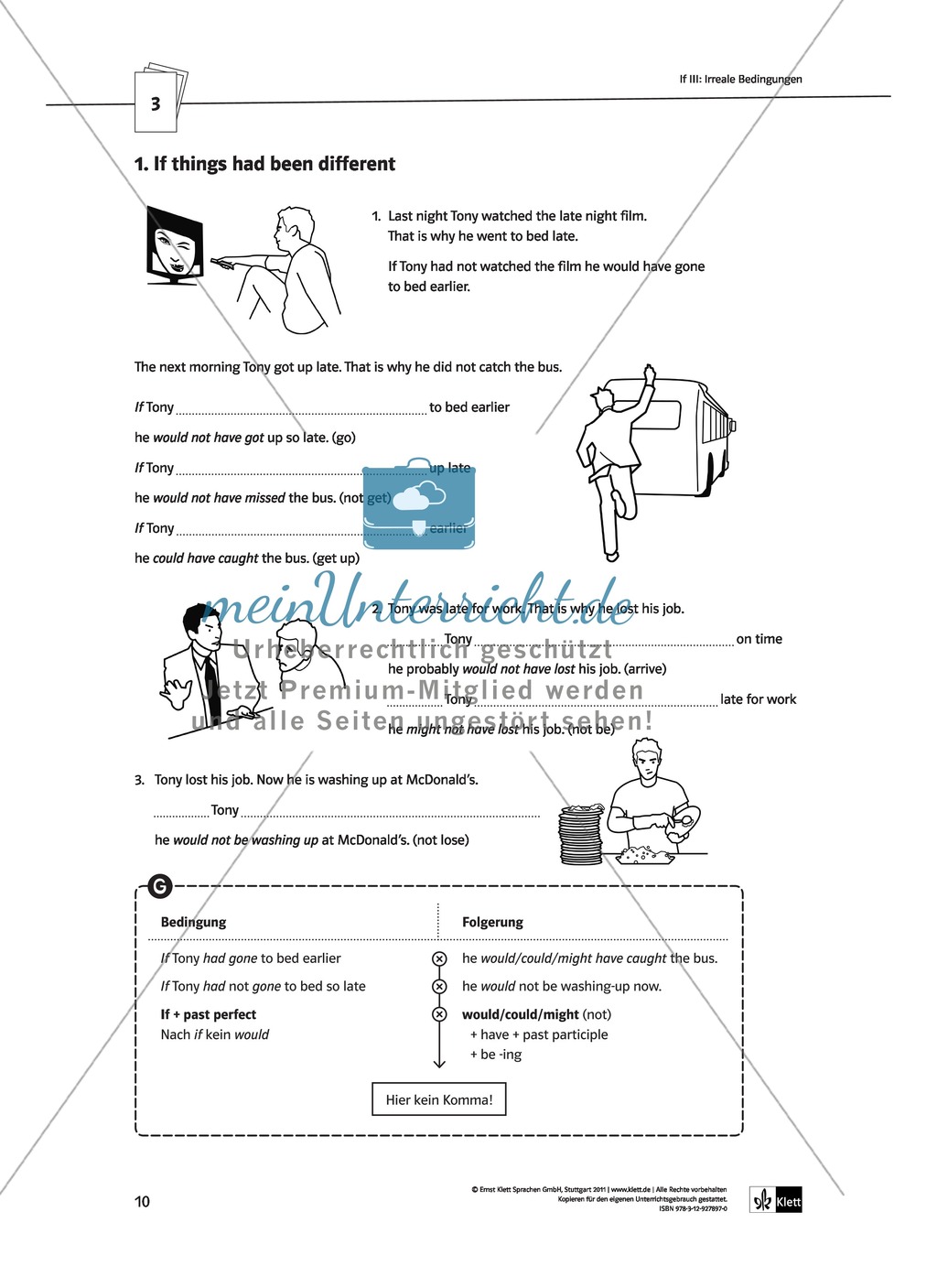 Englische Grammatik üben: Arbeitsblätter zu Bedingungssätzen Preview 1