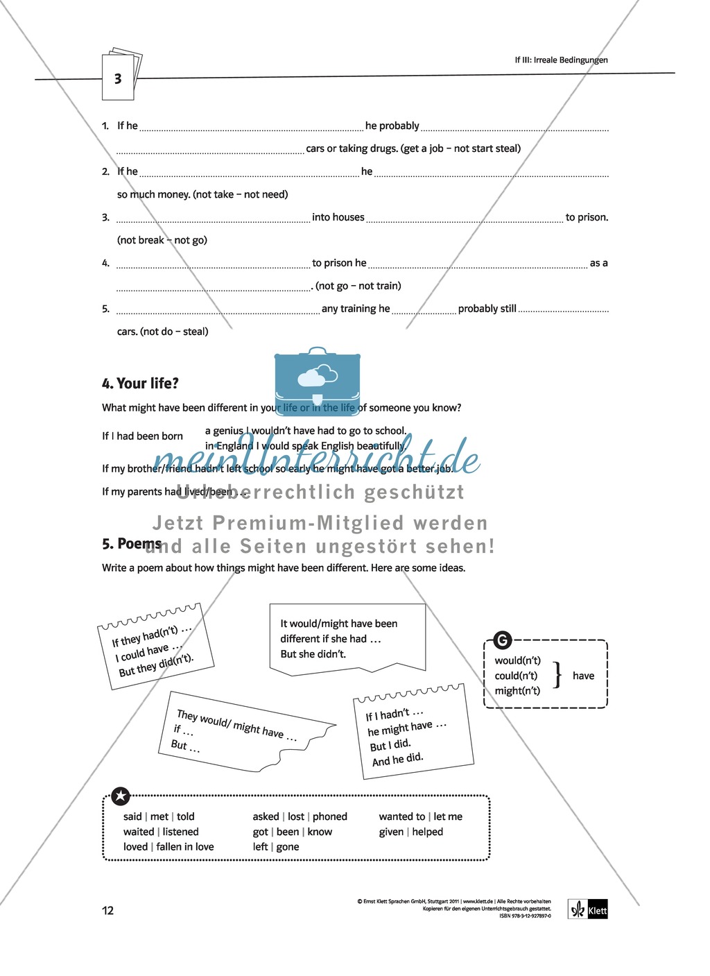Englische Grammatik üben: Arbeitsblätter zu Bedingungssätzen Preview 3