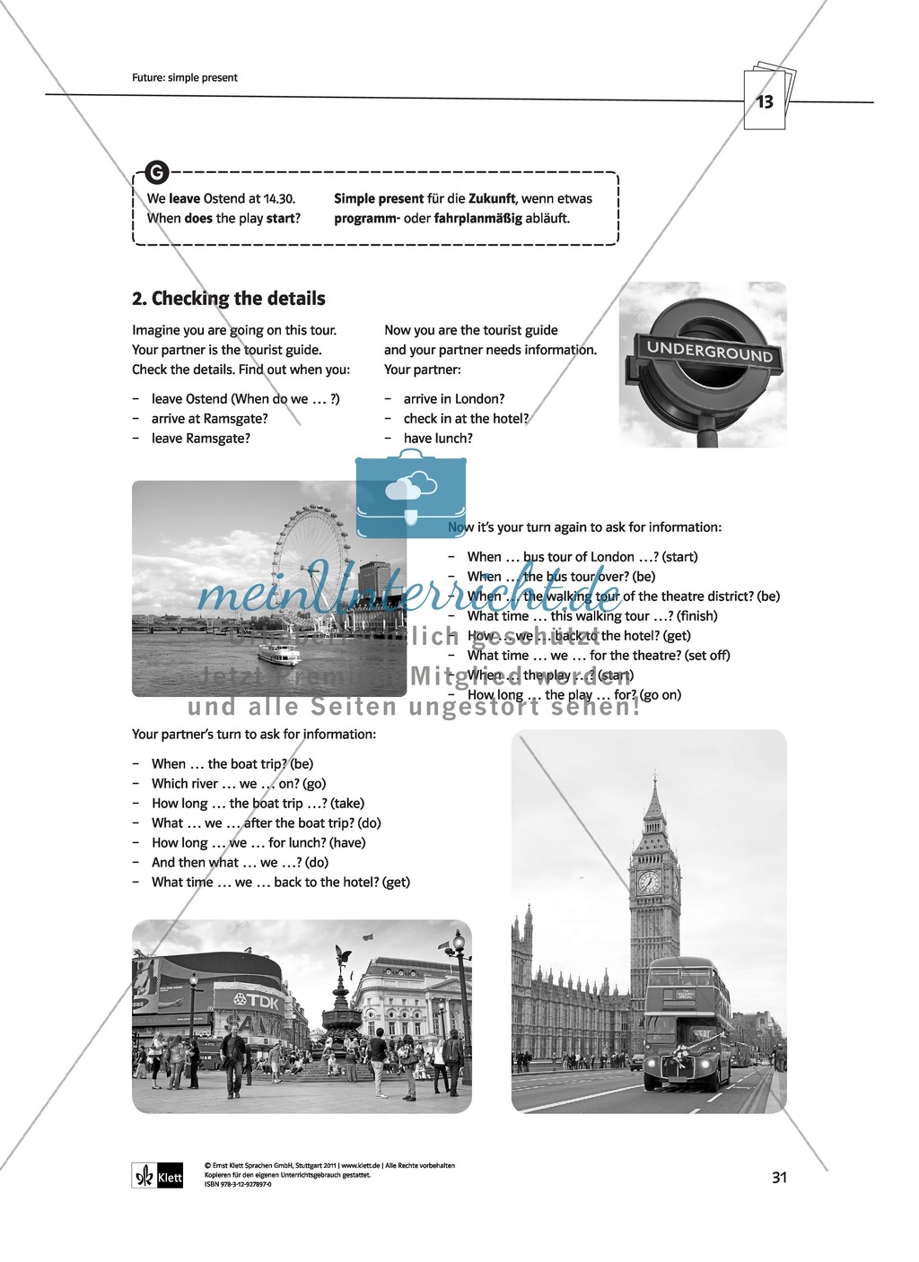 Englische Grammatik üben: Arbeitsblätter zum Futur Preview 6