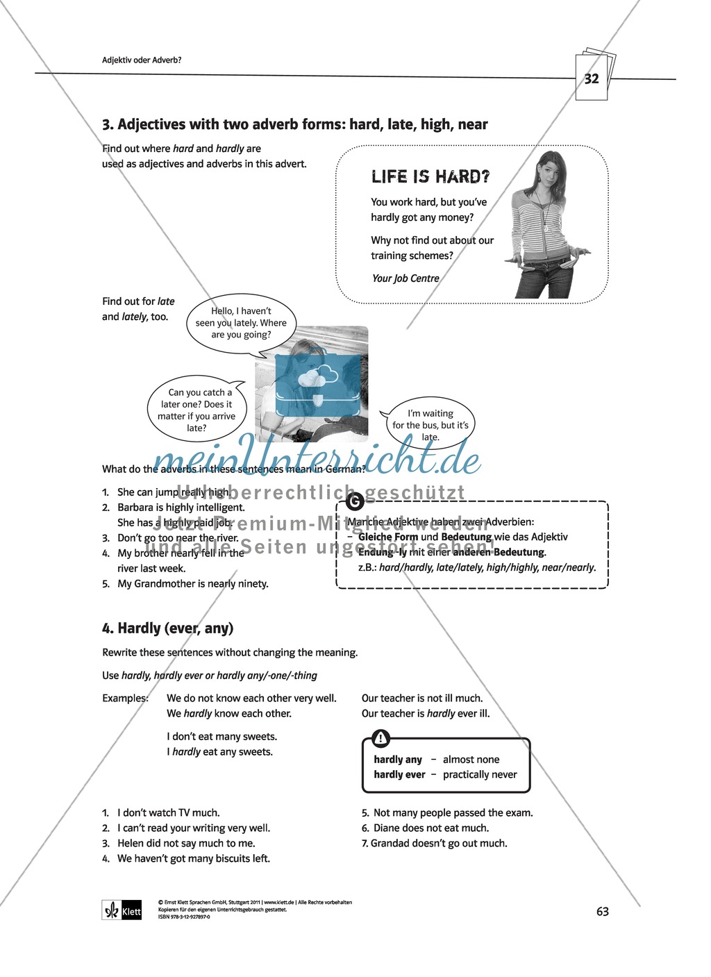 Englische Grammatik üben: Arbeitsblätter zu Adverbien Preview 6