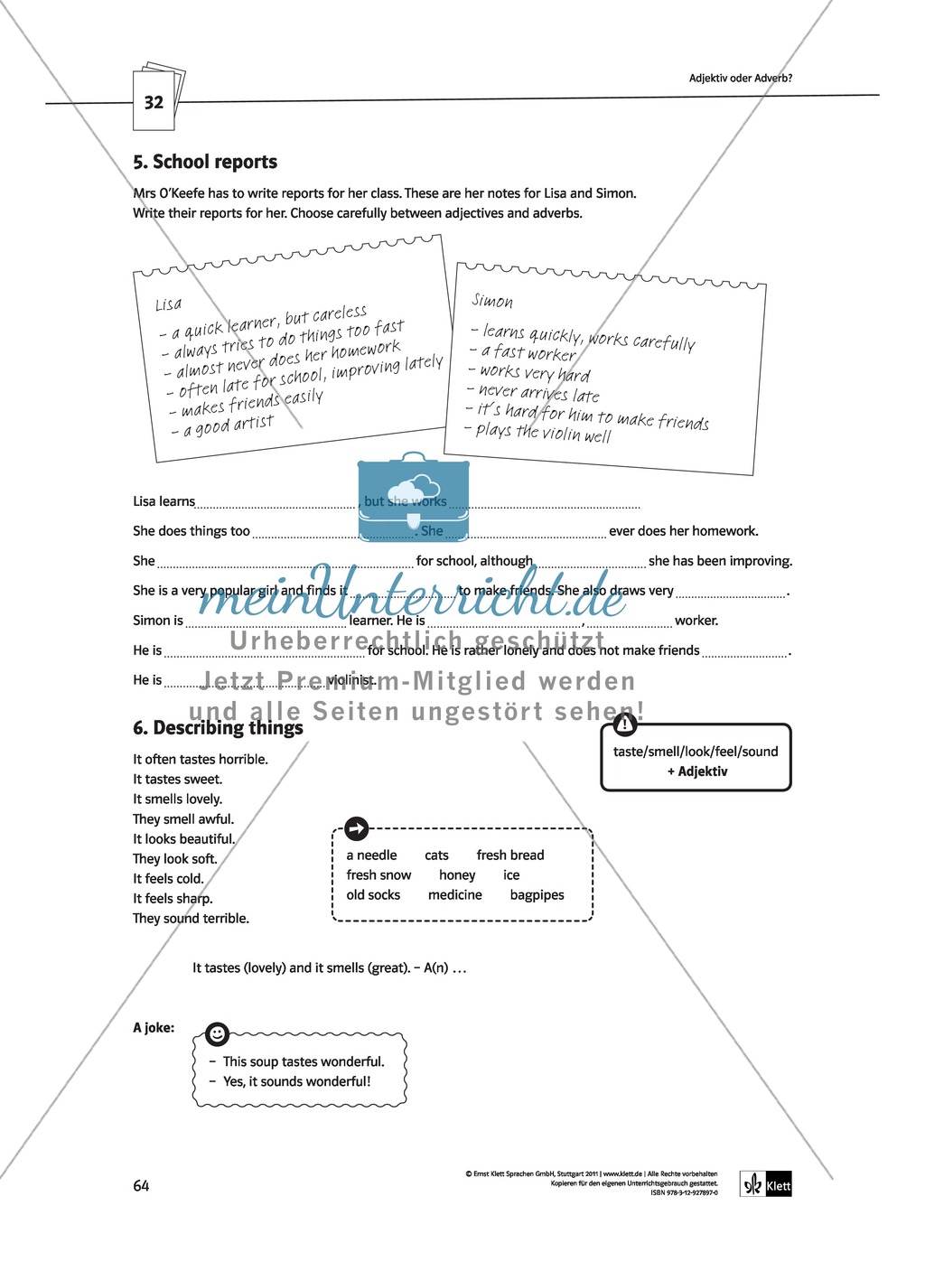Englische Grammatik üben: Arbeitsblätter zu Adverbien Preview 7