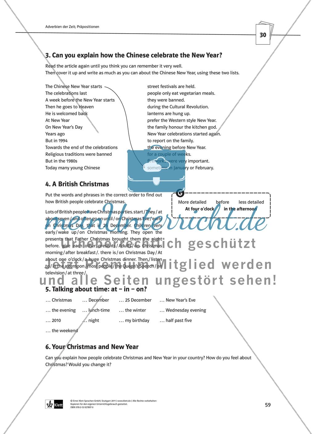 Partizipien / Verben mit zwei Objekten / Adverbien Preview 14