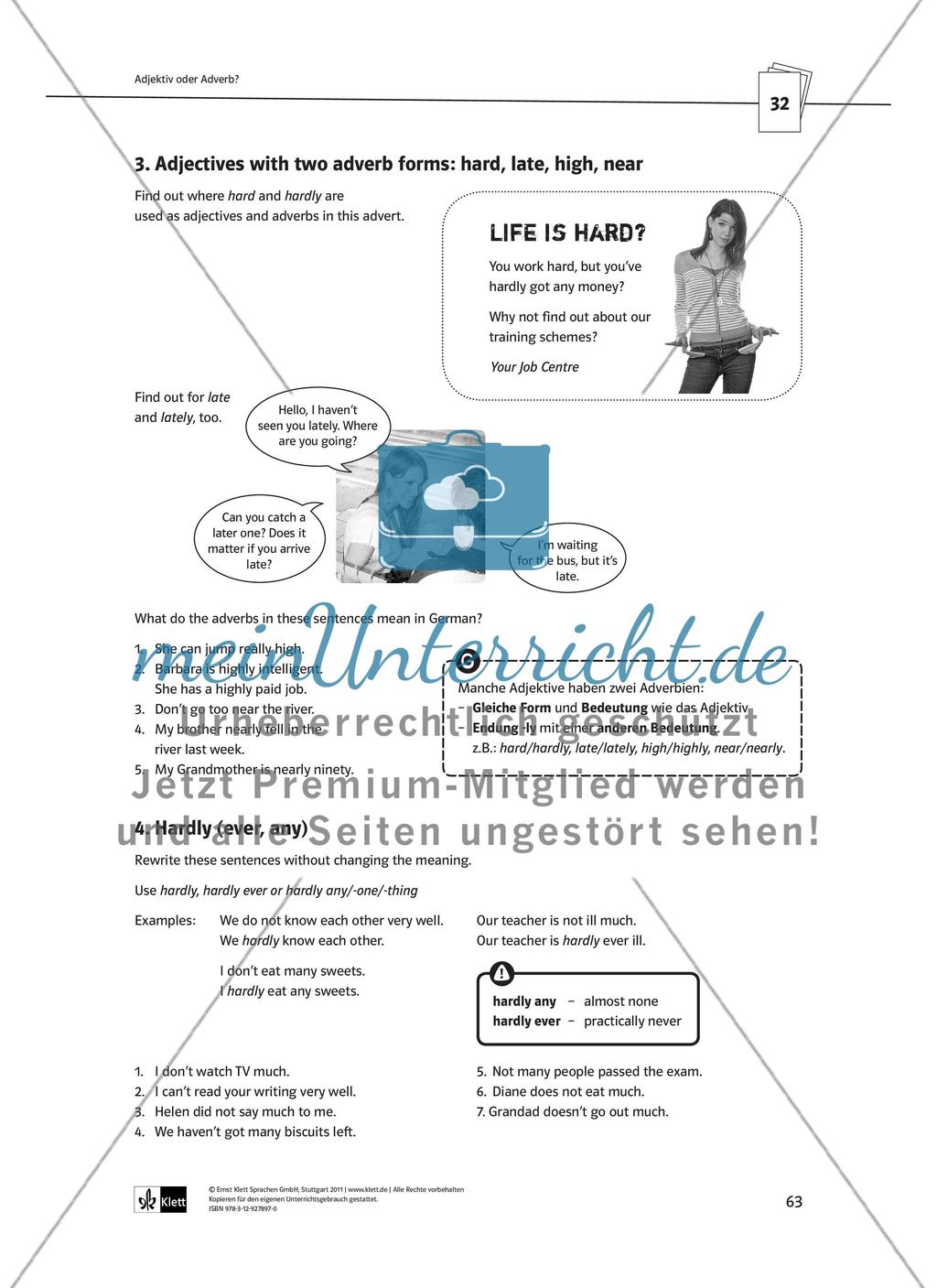 Partizipien / Verben mit zwei Objekten / Adverbien Preview 18