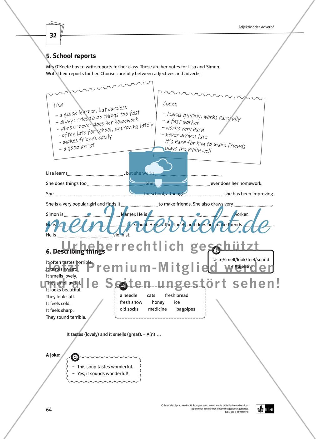 Partizipien / Verben mit zwei Objekten / Adverbien Preview 19