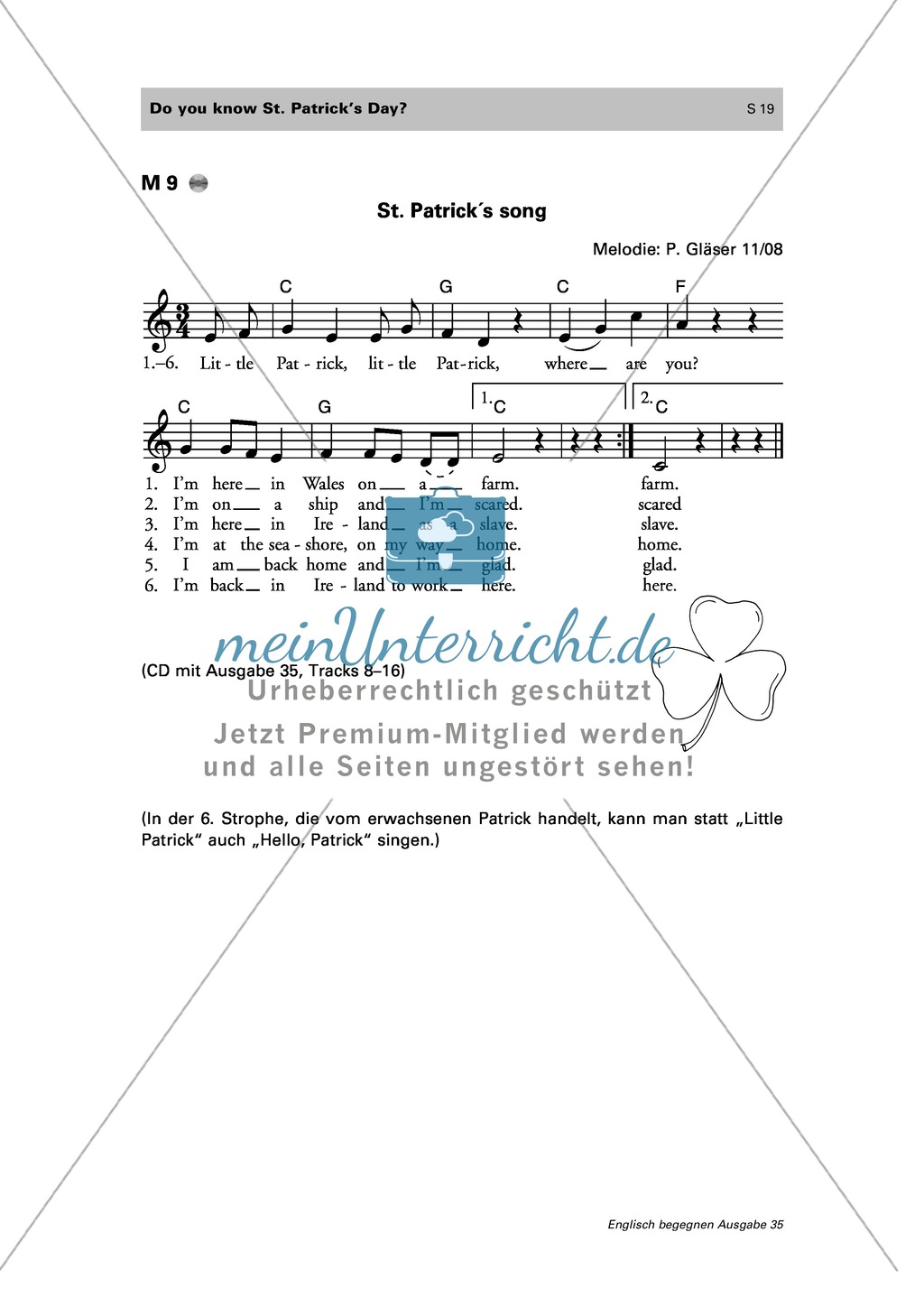 Erarbeitung des irischen Feiertags "St. Patrick's day" und der zugrunde liegenden Legende: vocabulary + storytelling + write a play Preview 14
