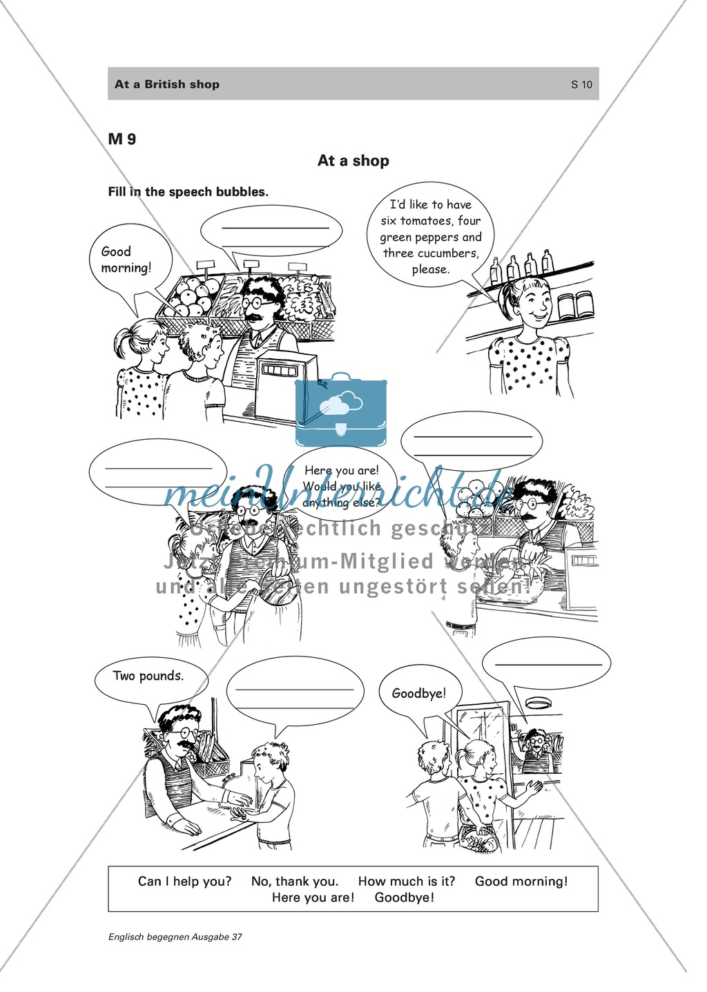 Einfache Einkaufsdialoge auf englisch entwickeln: conversation + numbers up to 100 + listening Preview 8