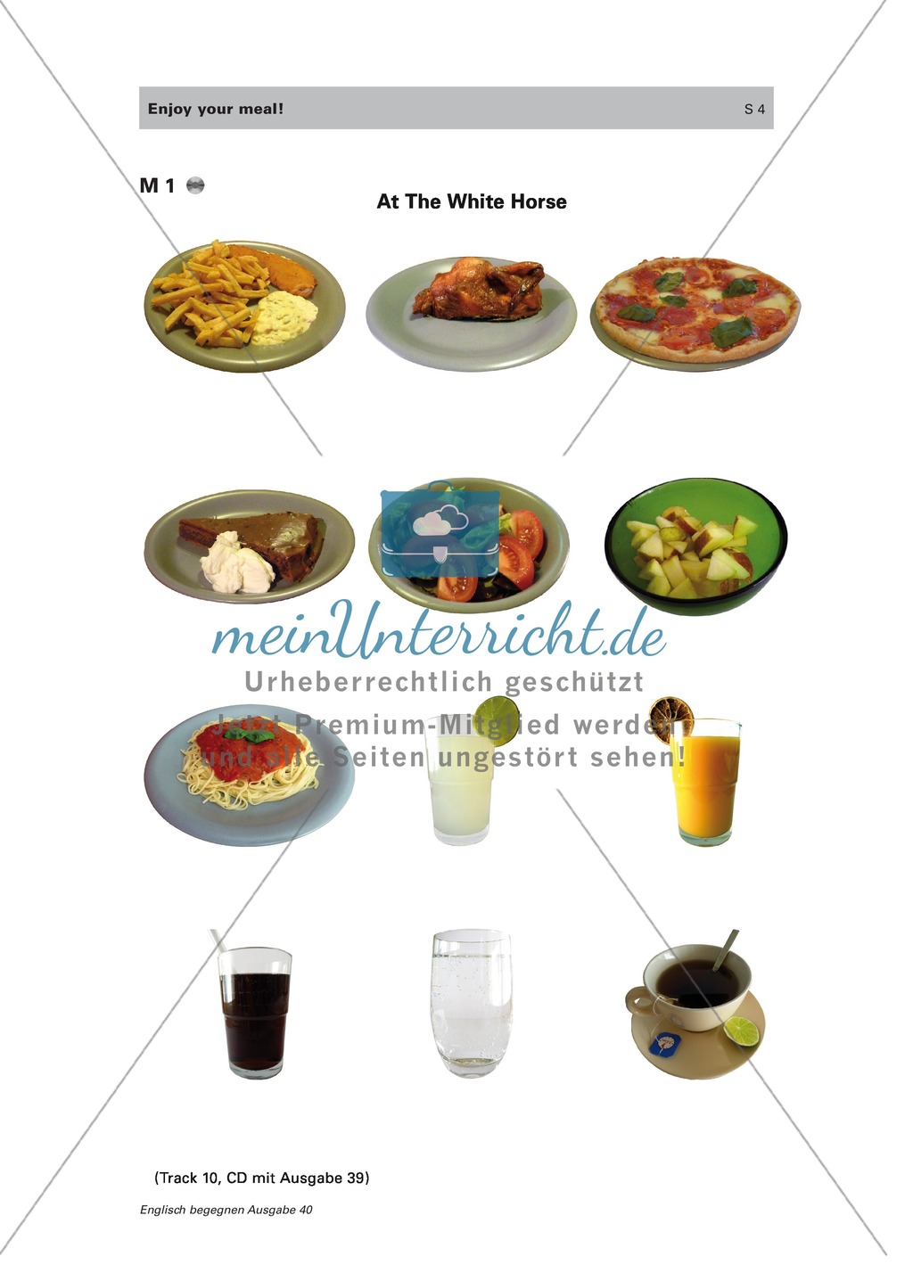 Wortschatz und Dialogarbeit zum Thema "food and drinks" Preview 1