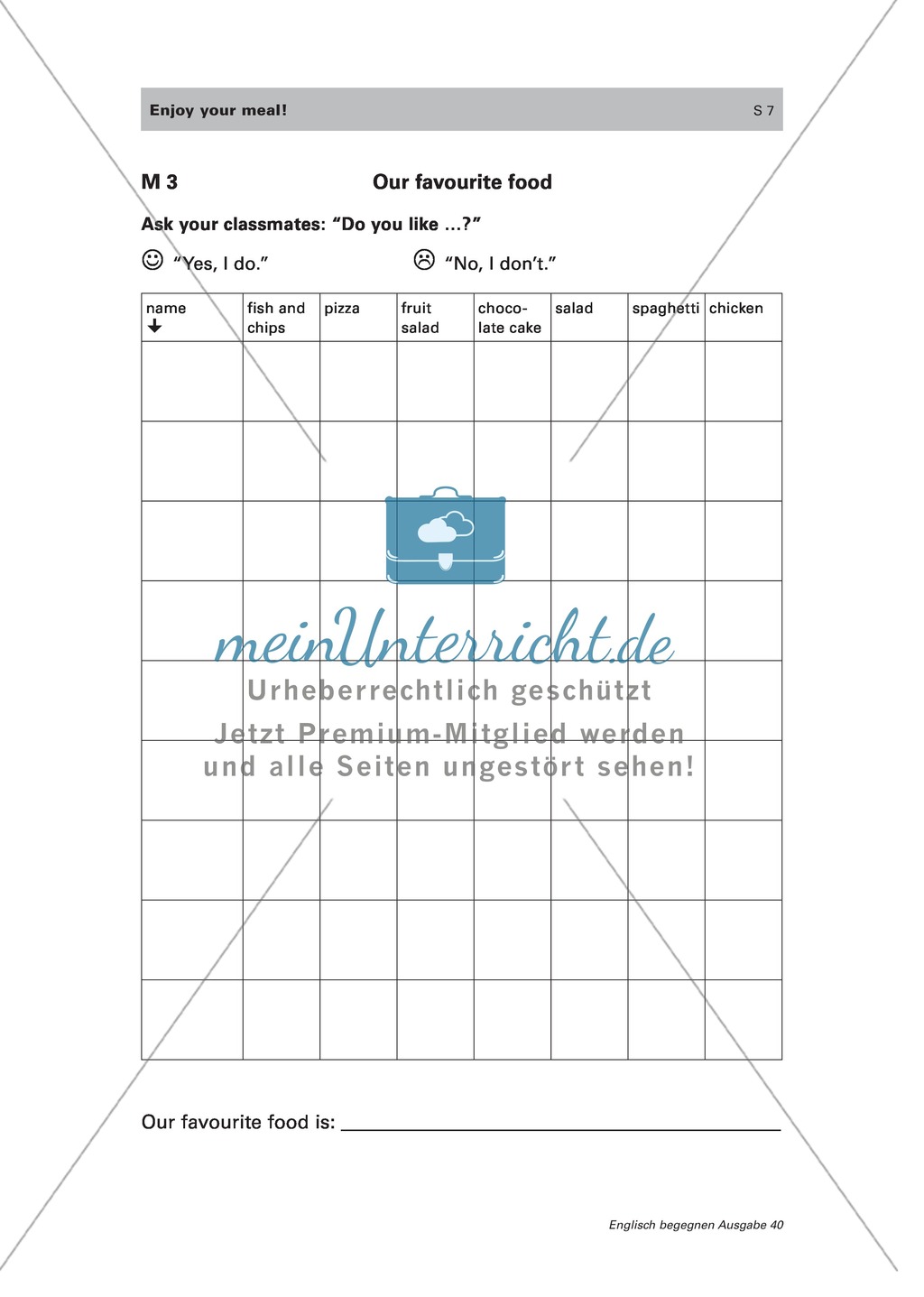 Wortschatz und Dialogarbeit zum Thema "food and drinks" Preview 4