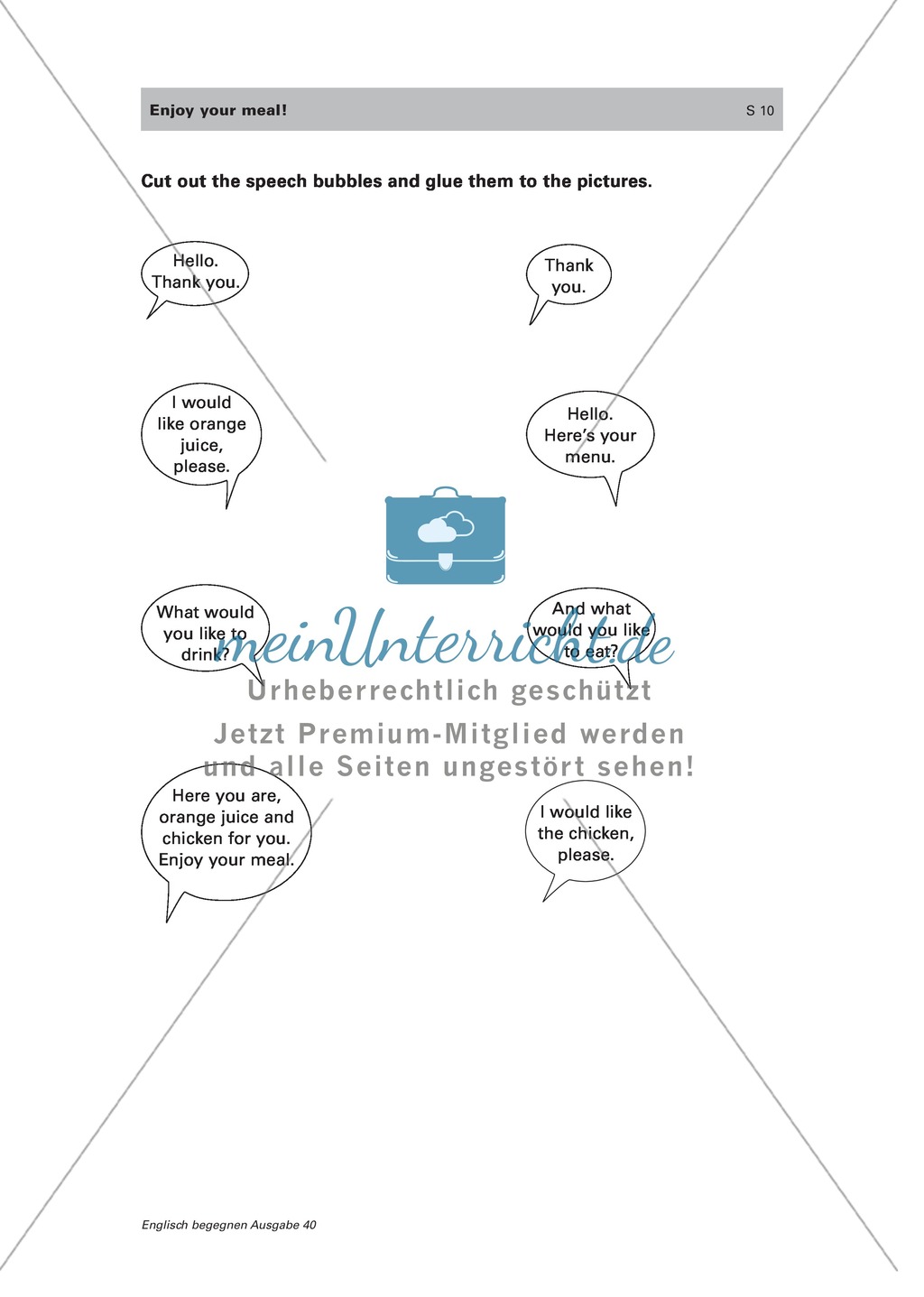 Wortschatz und Dialogarbeit zum Thema "food and drinks" Preview 7