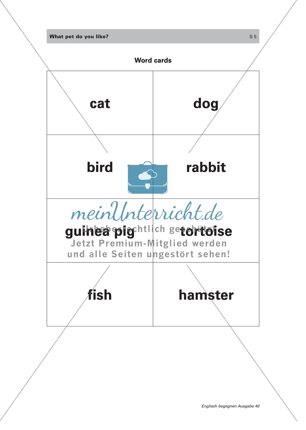 Englischen Wortschatz zum Thema