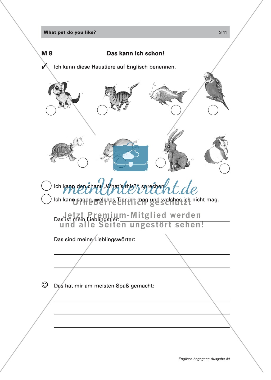 Englischen Wortschatz zum Thema