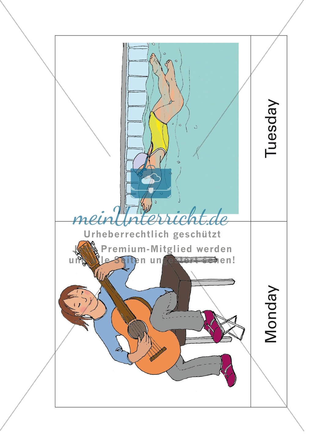 Die Wochentage auf Englisch lernen: Sally's timetable Preview 5