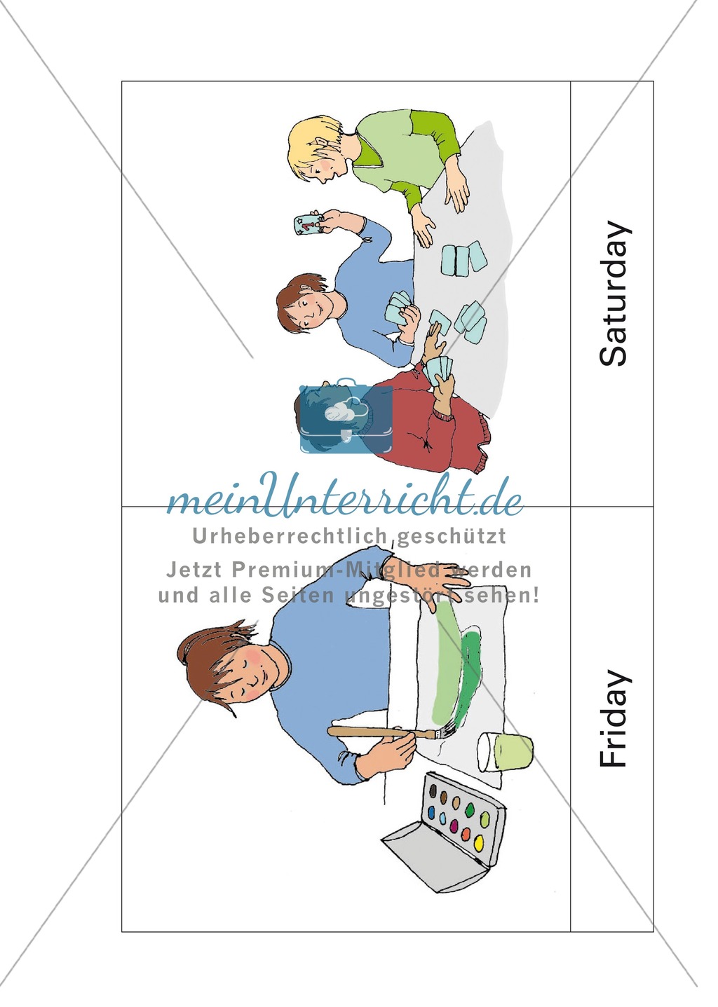 Die Wochentage auf Englisch lernen: Sally's timetable Preview 7