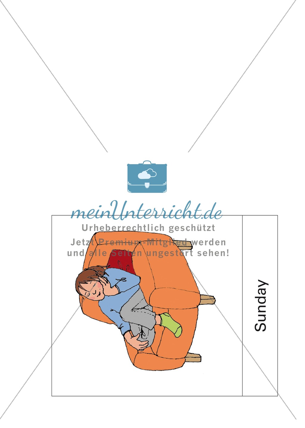 Die Wochentage auf Englisch lernen: Sally's timetable Preview 8
