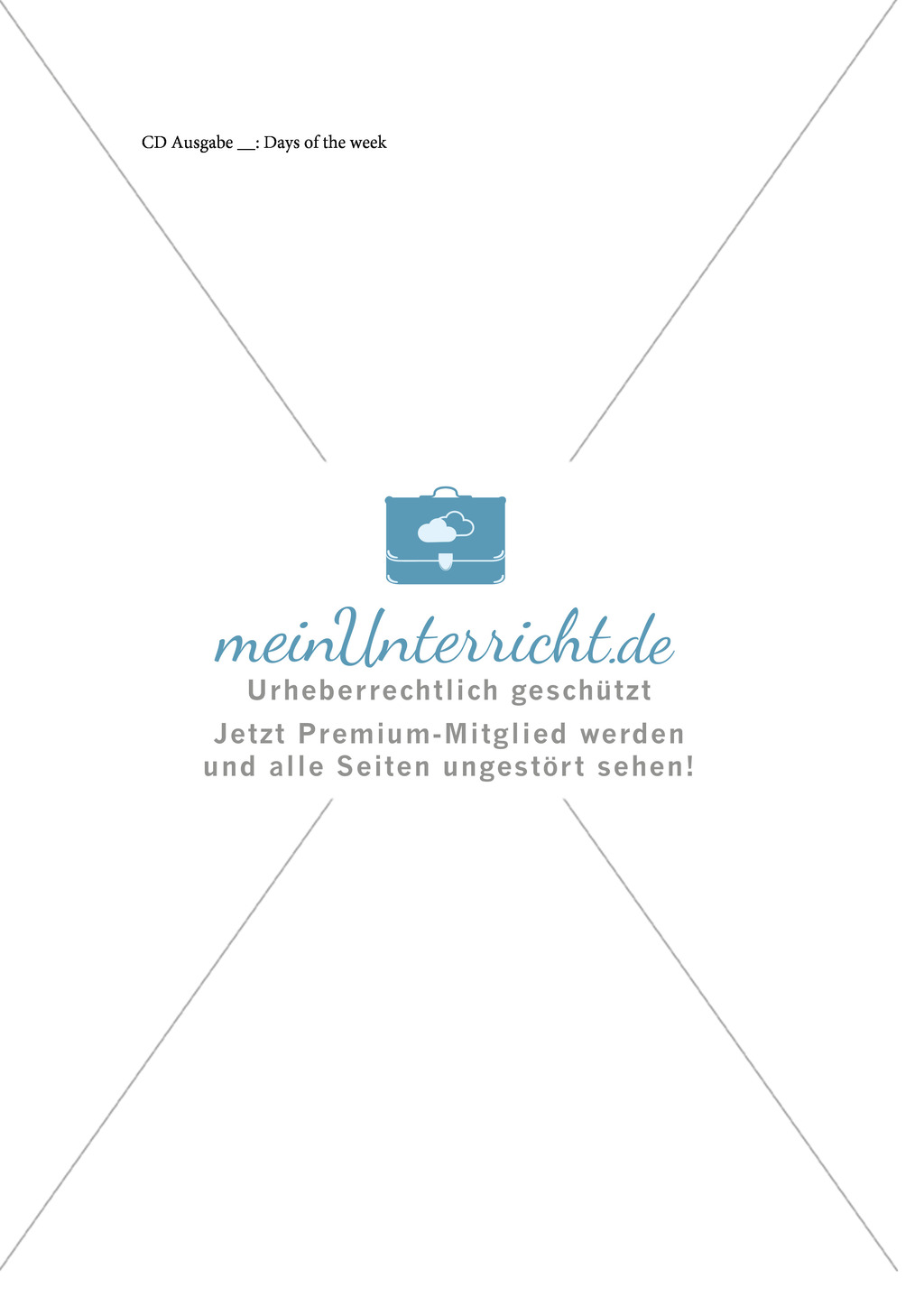Die Wochentage auf Englisch lernen: Sally's timetable Preview 9