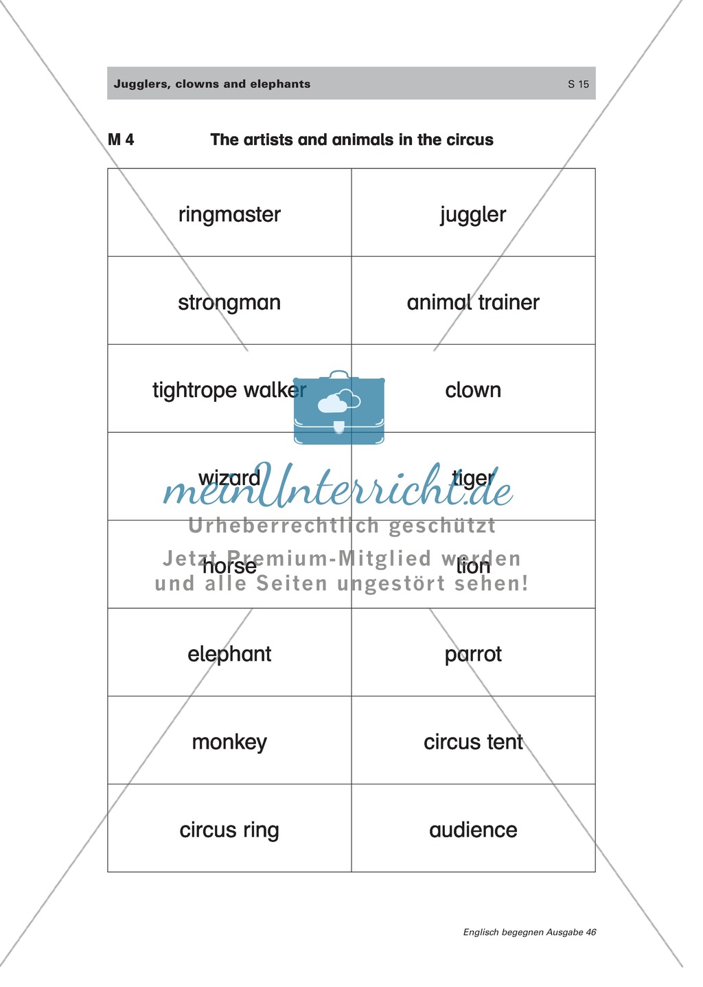 Englischen Wortschatz spielerisch erarbeiten: the circus Preview 6