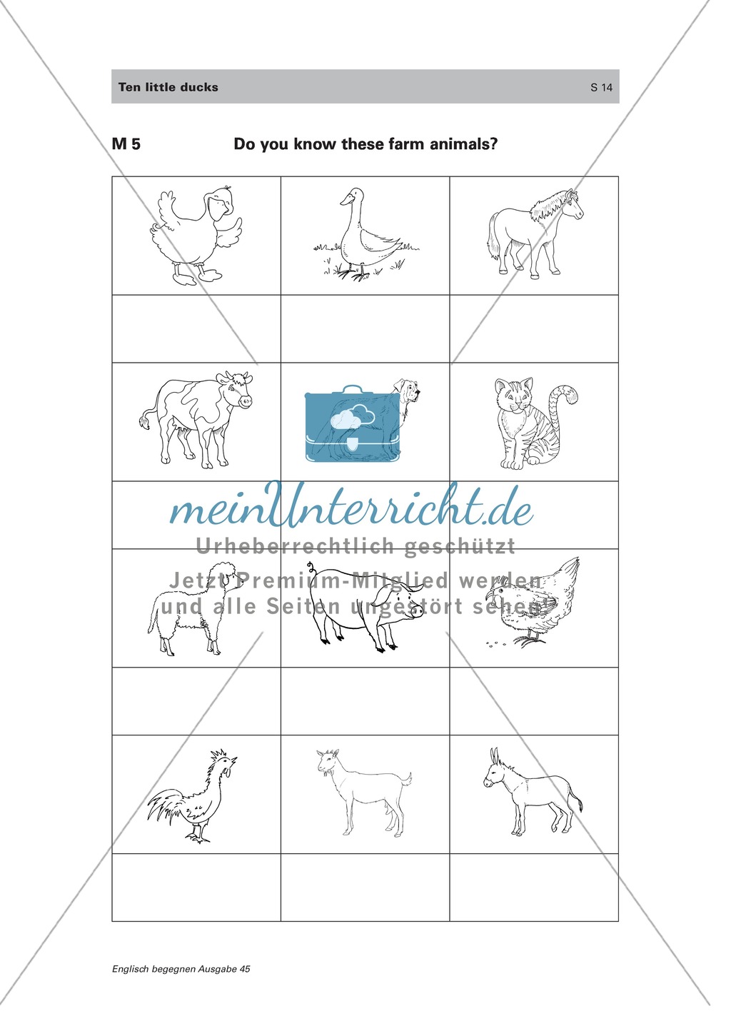 Englischen Wortschatz erarbeiten: animals on the farm + numbers Preview 11