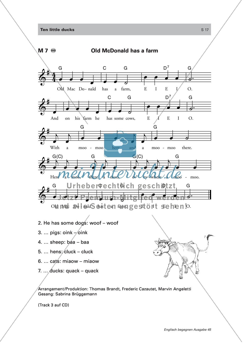 Englischen Wortschatz erarbeiten: animals on the farm + numbers Preview 14