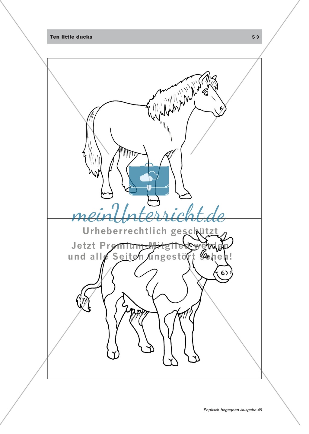 Englischen Wortschatz erarbeiten: animals on the farm + numbers Preview 6