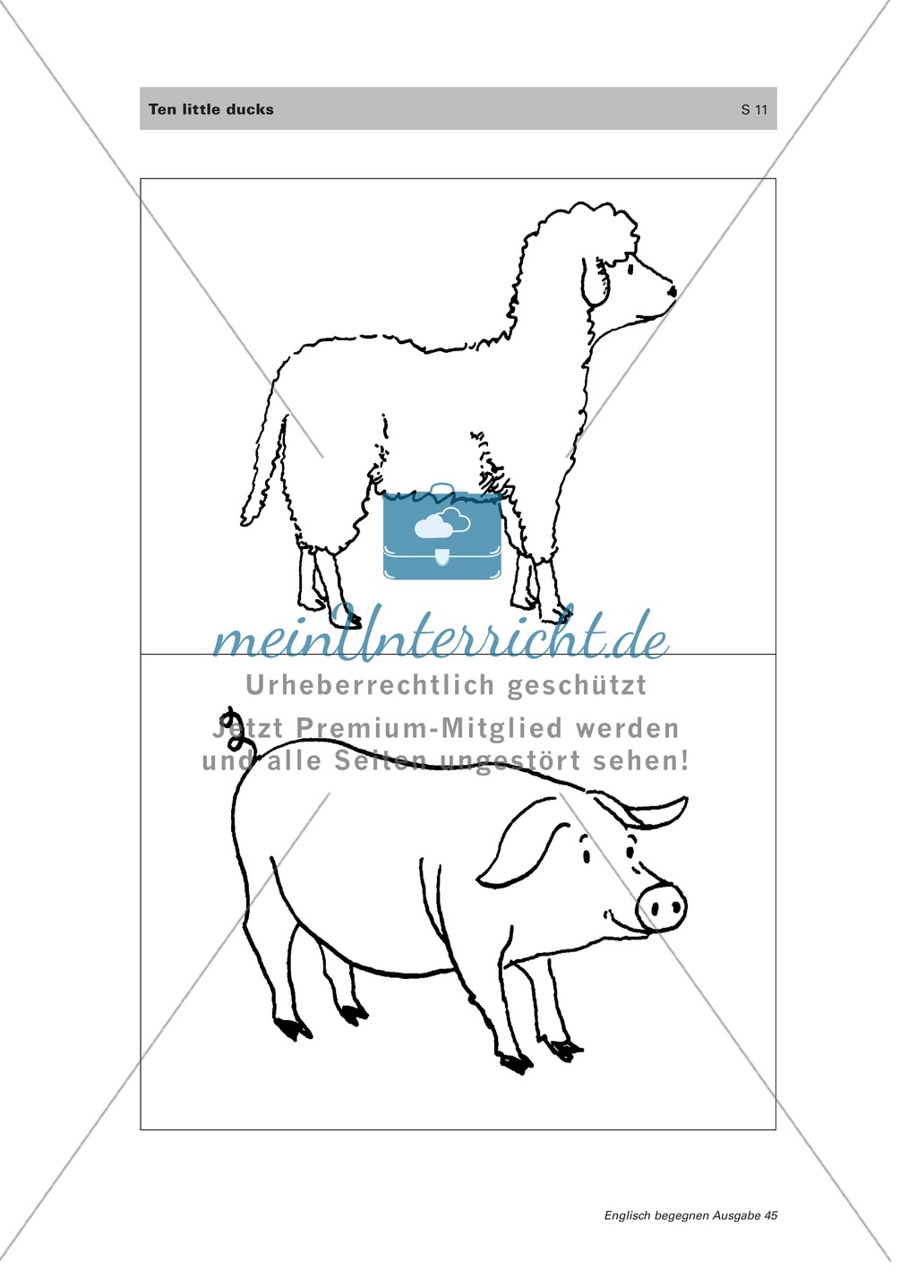 Englischen Wortschatz erarbeiten: animals on the farm + numbers Preview 8