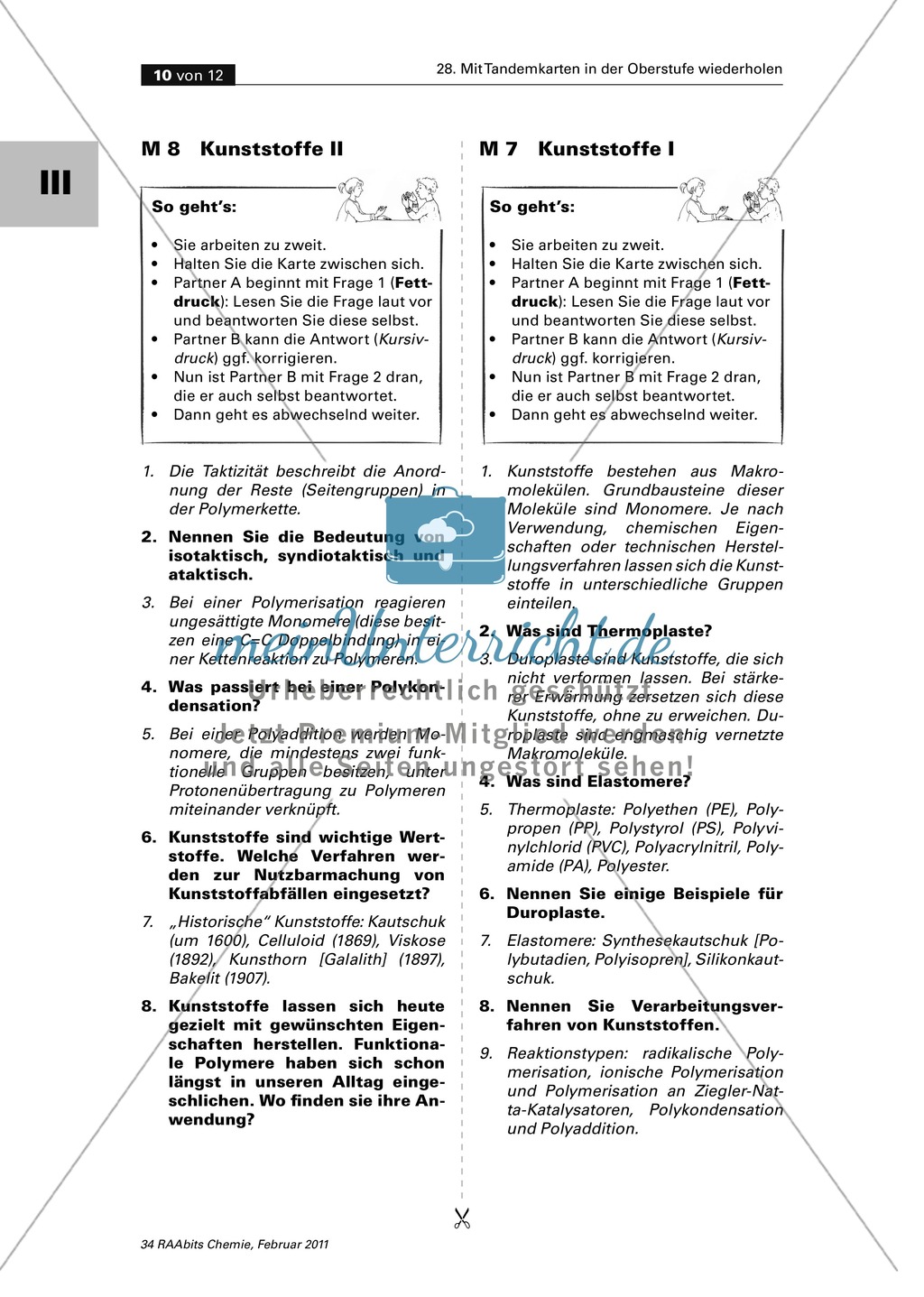 Tandemkarte zur Wiederholung von Kunststoffen Preview 2