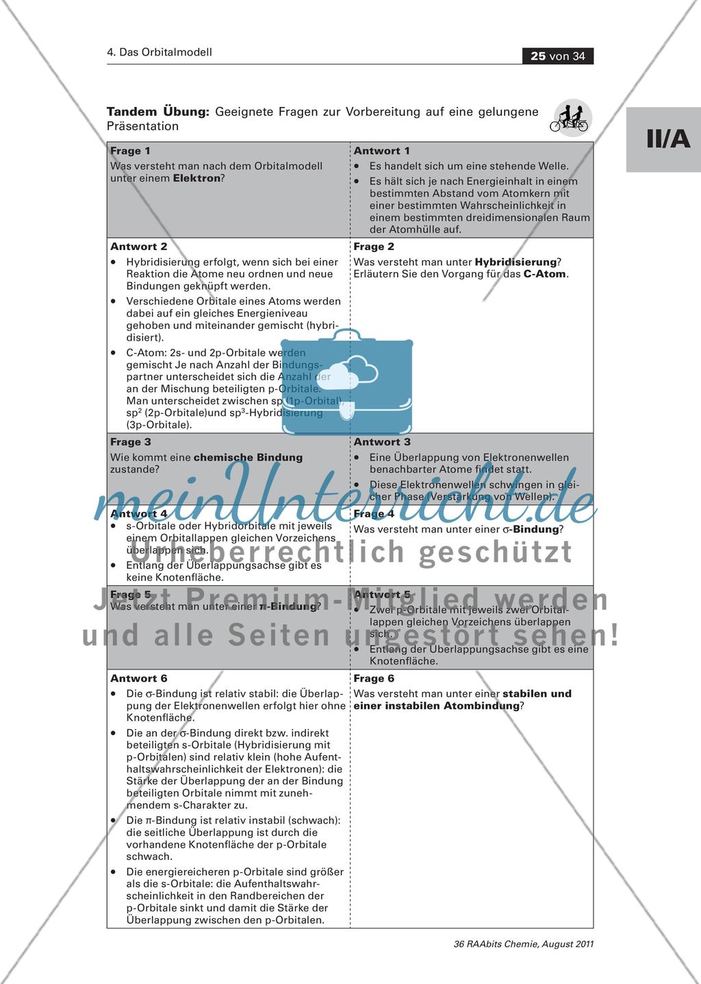 Die Anwendung des Orbitalmodells auf die Konstruktion von Atombindungen in verschiedenen Molekülen Preview 2