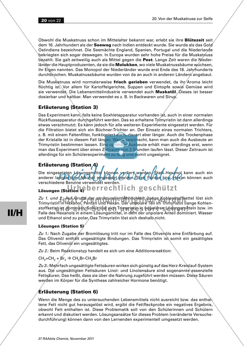 Stationenarbeit zum Thema Fette - Von der Muskatnuss zur Seife Preview 16