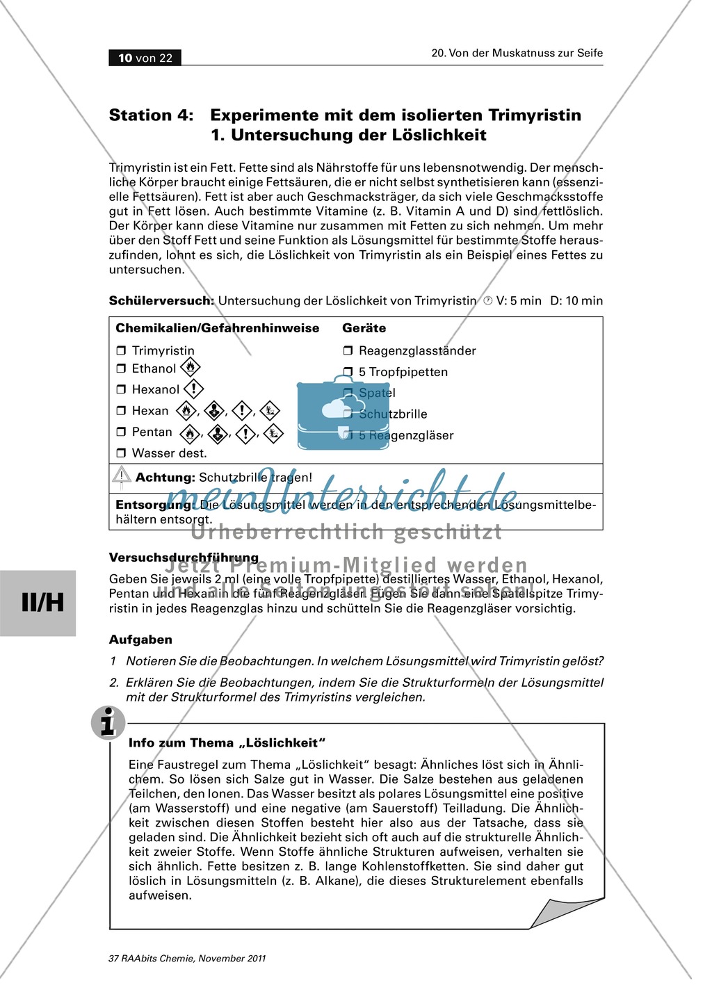 Stationenarbeit zum Thema Fette - Von der Muskatnuss zur Seife Preview 6